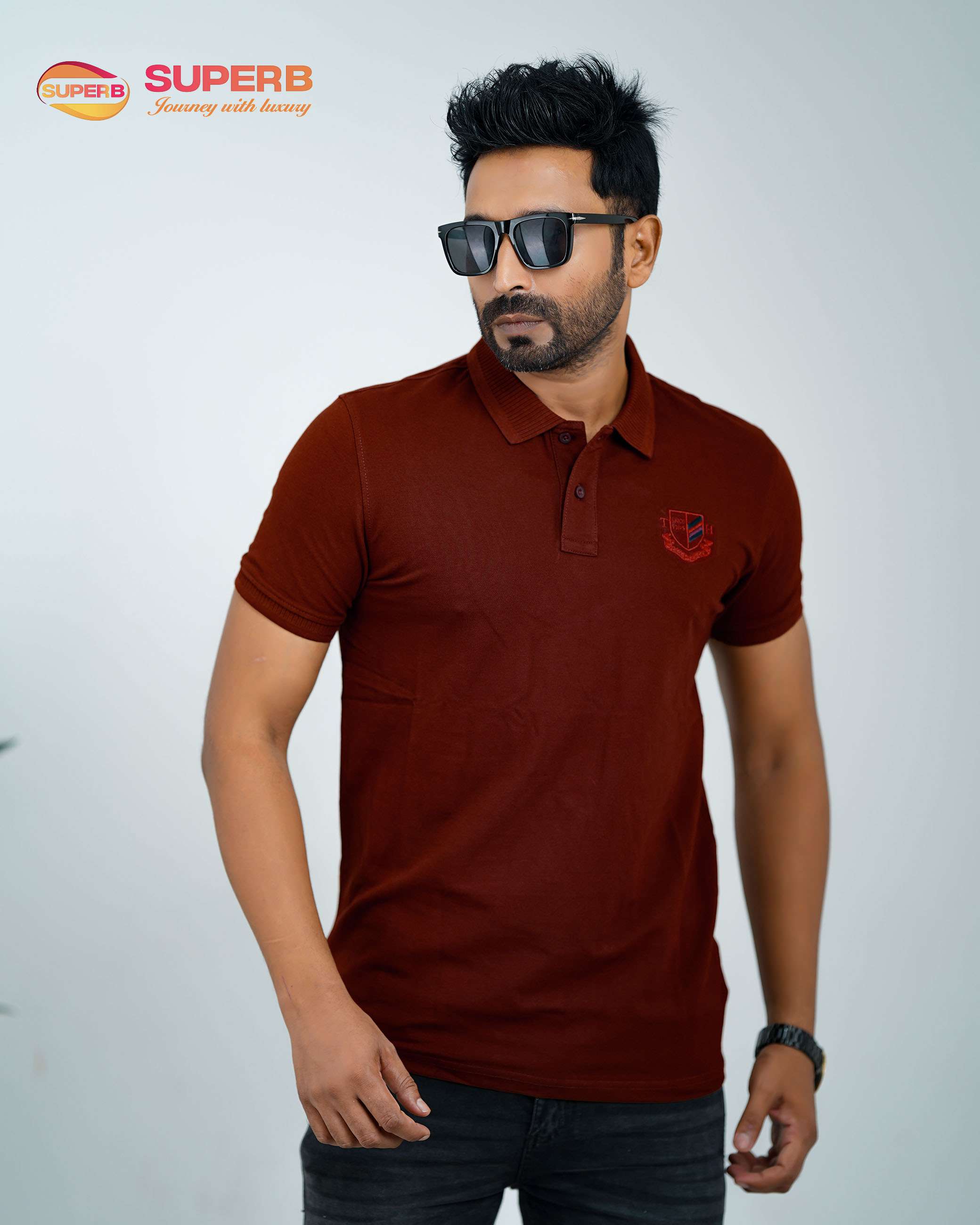 Tommy Hilfiger Premium Piqué Polo Shirt –Cotton Stretch Polo || Superb - Maroon