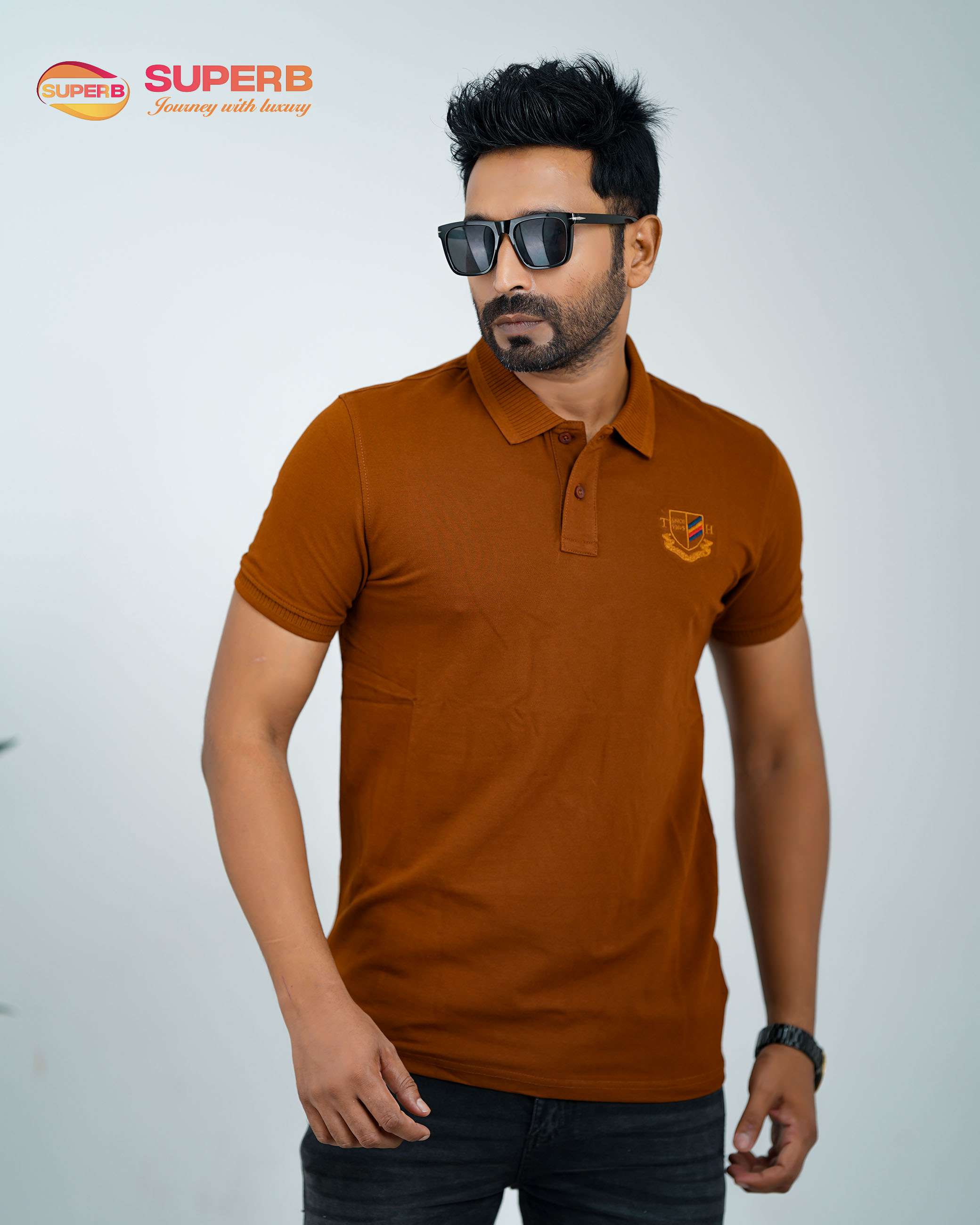 Tommy Hilfiger Premium Piqué Polo Shirt –Cotton Stretch Polo || Superb - Brown