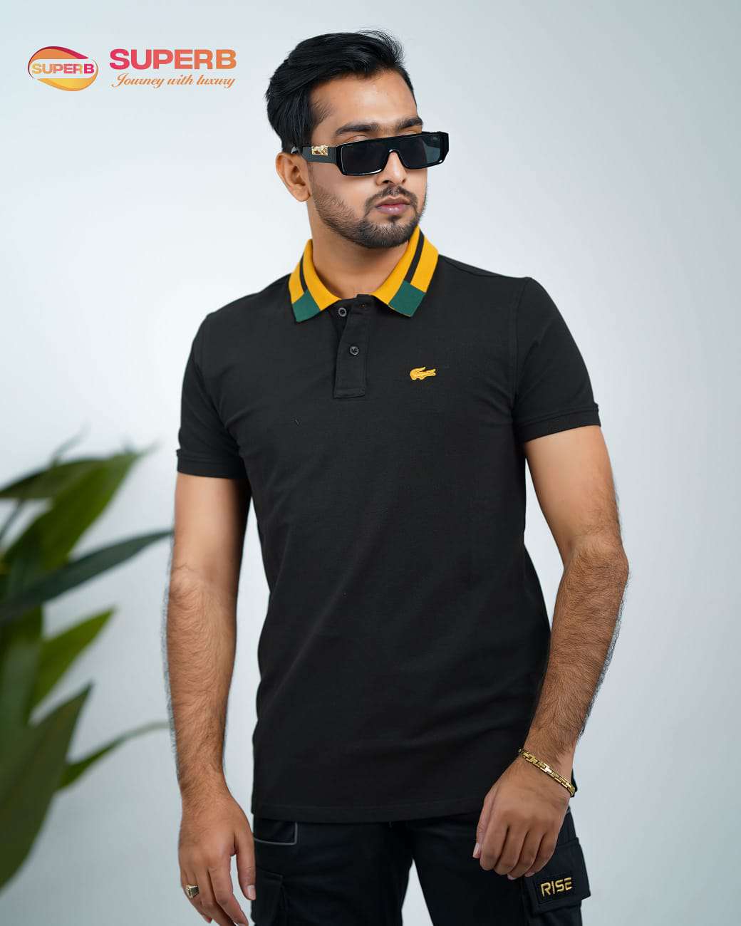 Lacoste Premium Piqué Polo T-Shirt –V4 || Superb - Black