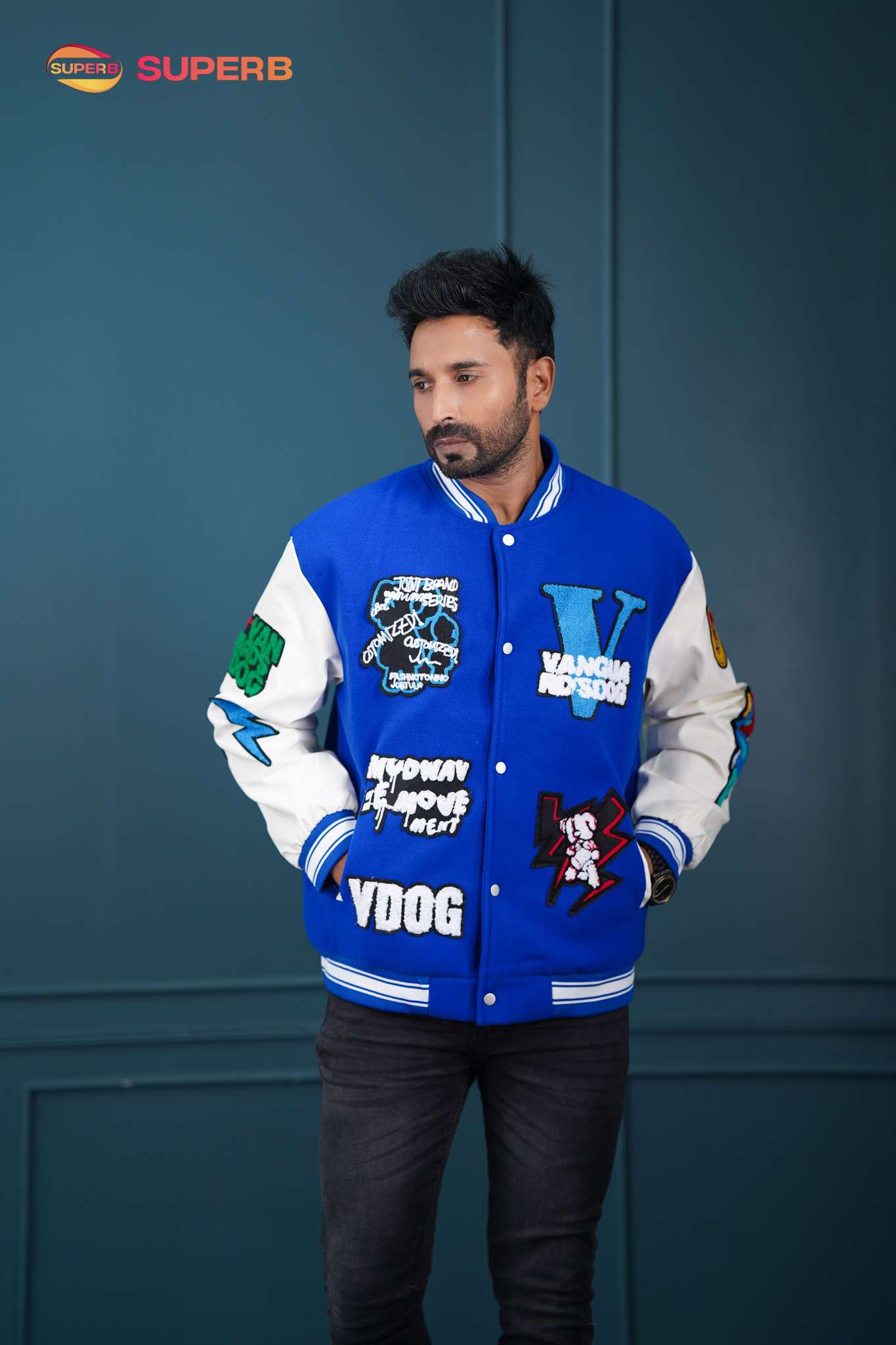 Men's - Varsity Jacket - Blue