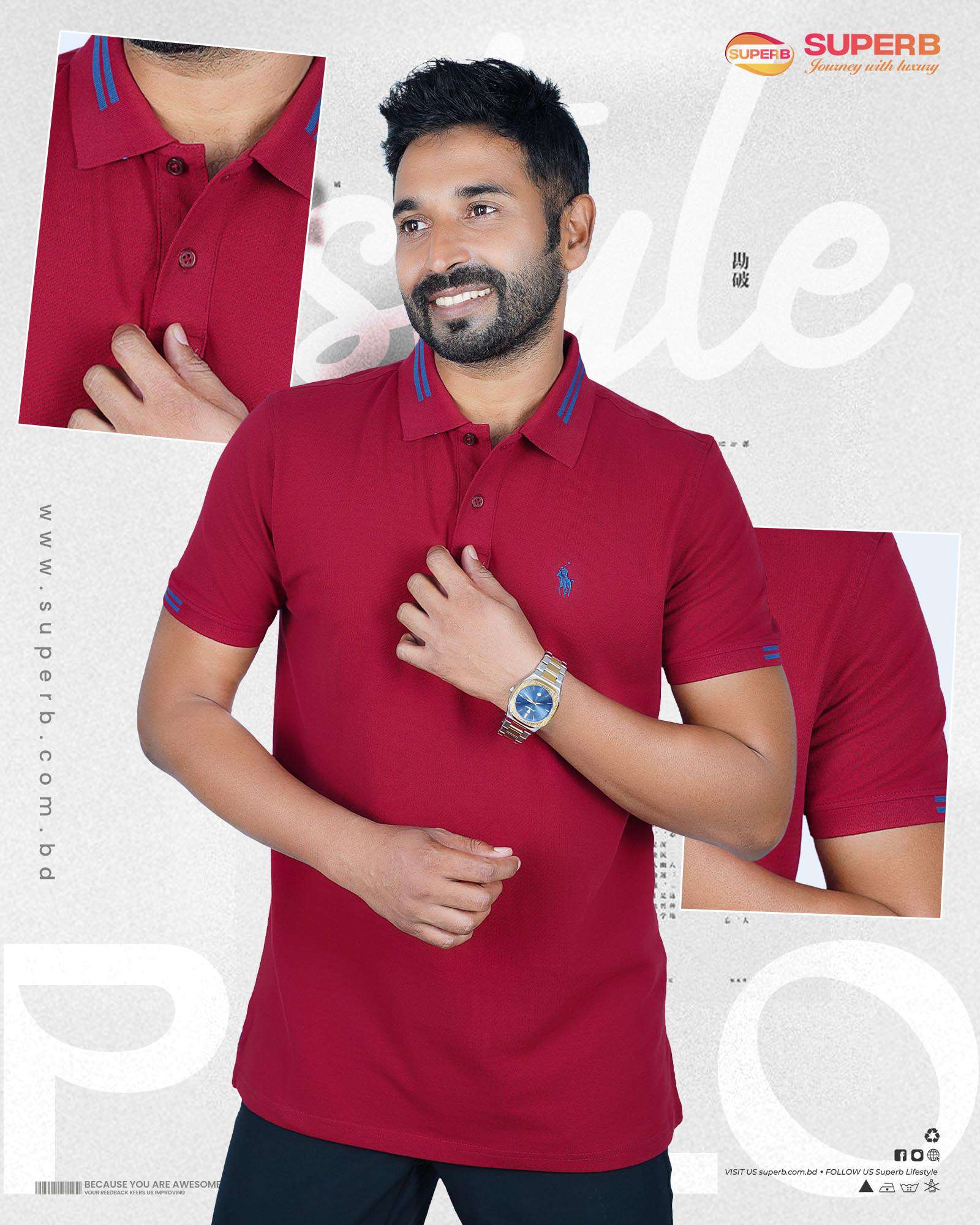 Ralph Lauren Polo T-Shirts – Classic & Stylish Comfort || Superb - Maroon