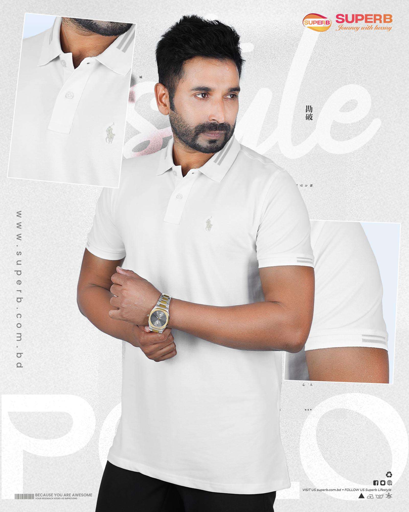 Ralph Lauren Polo T-Shirts – Classic & Stylish Comfort || Superb - White