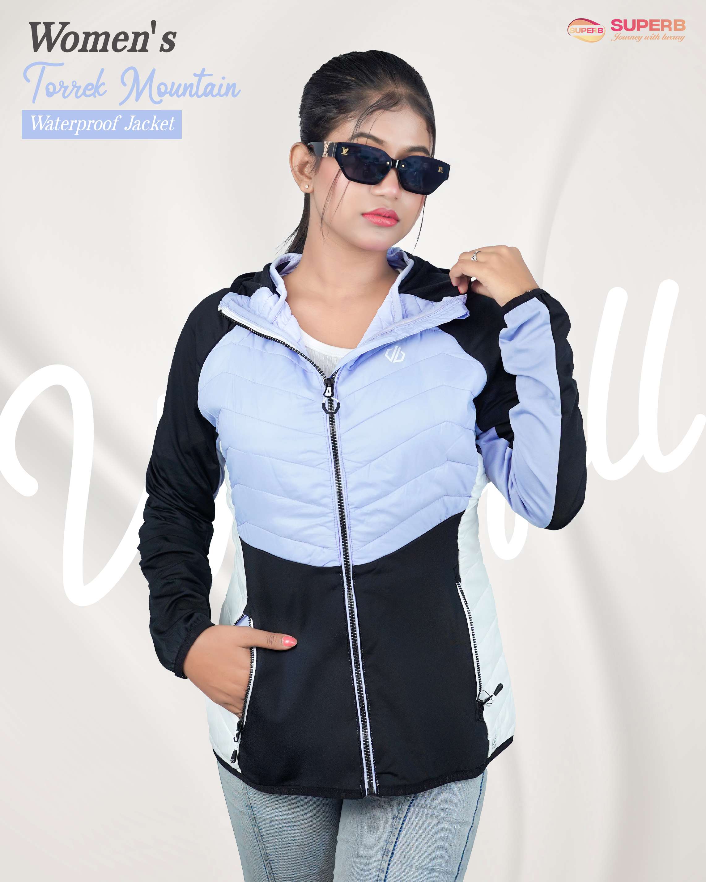 Dare 2b Women’s Surmount II Hybrid Jacket || Superb LifeStyle - Cosmic Sky-Black contrast