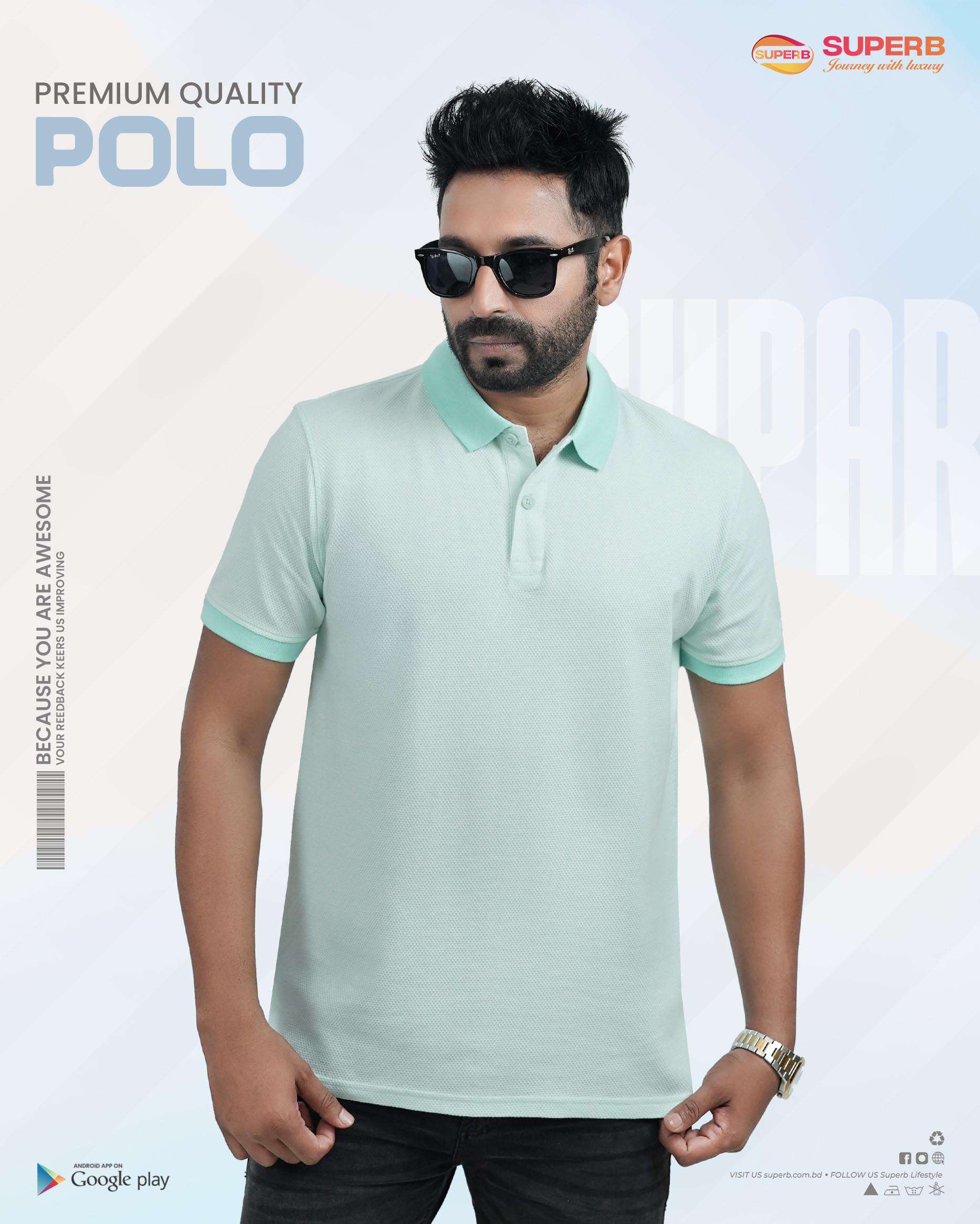 Zara Men’s Premium Polo T-Shirt || Superb Lifestyle - Sky light