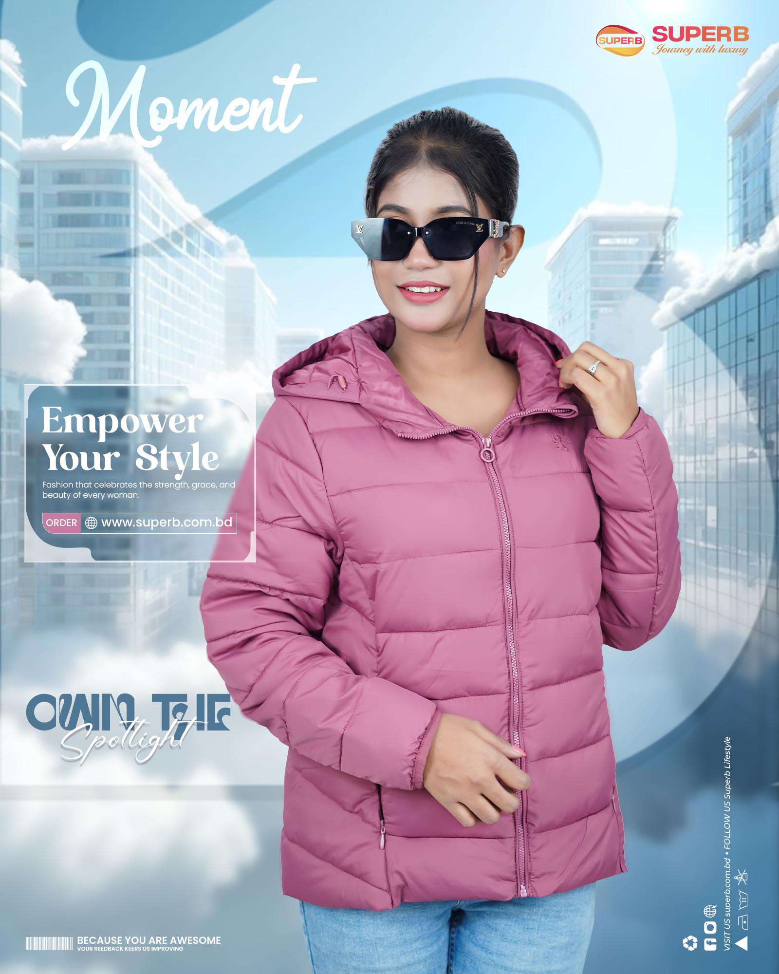 Redtape Women's Premium Jacket – Stylish, Cozy and Comfortable || Superb - Pink