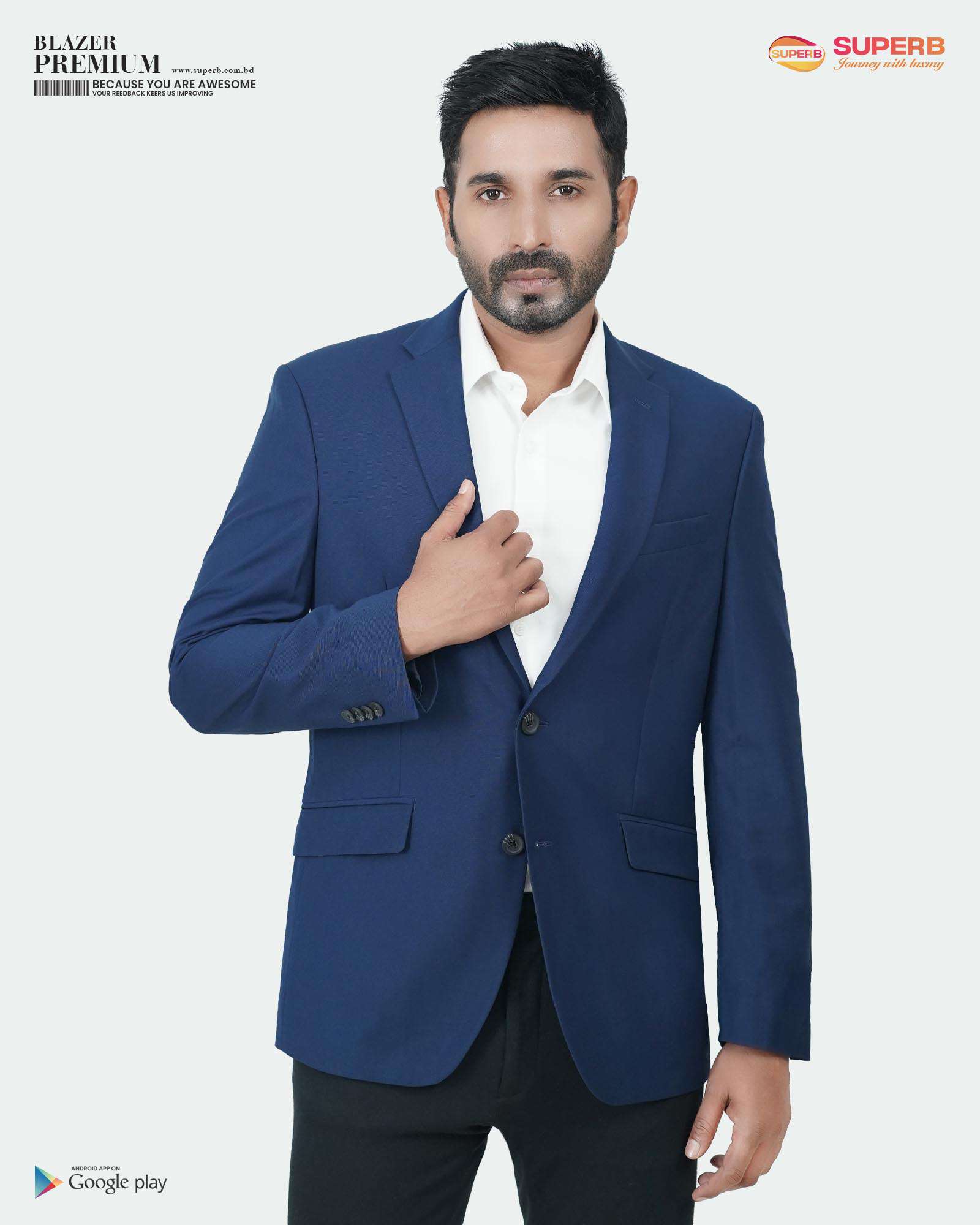 Kenneth Cole Reaction Men's Premium Flex Blazer || Superb - Blue