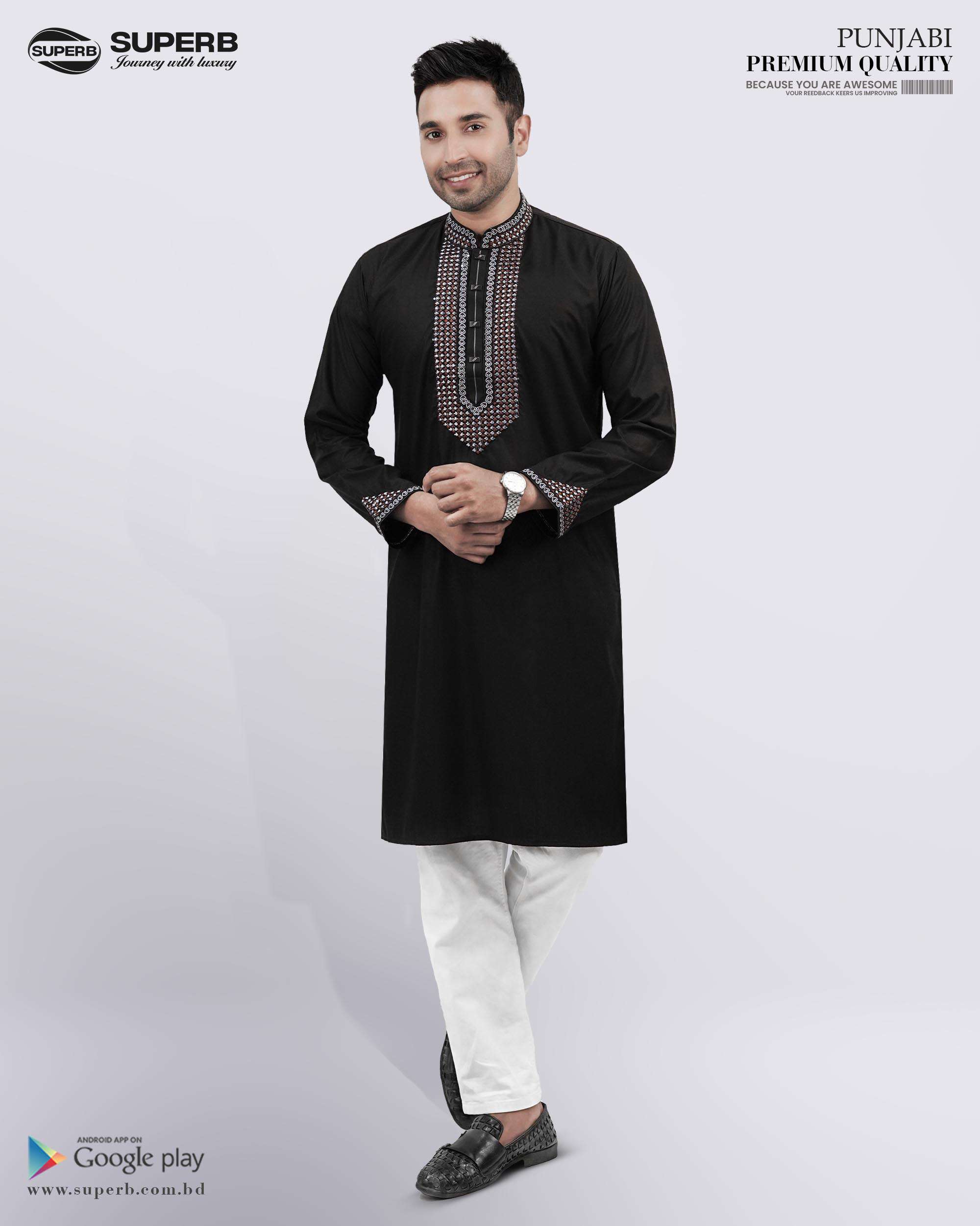 Premium Quality Indian Cotton-V2 | Eid & Wedding Collection | Superb - Black