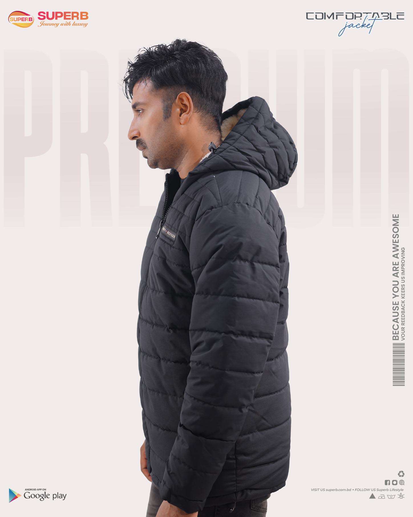 Tommy Hilfiger Sherpa Padded Jacket || Superb - 