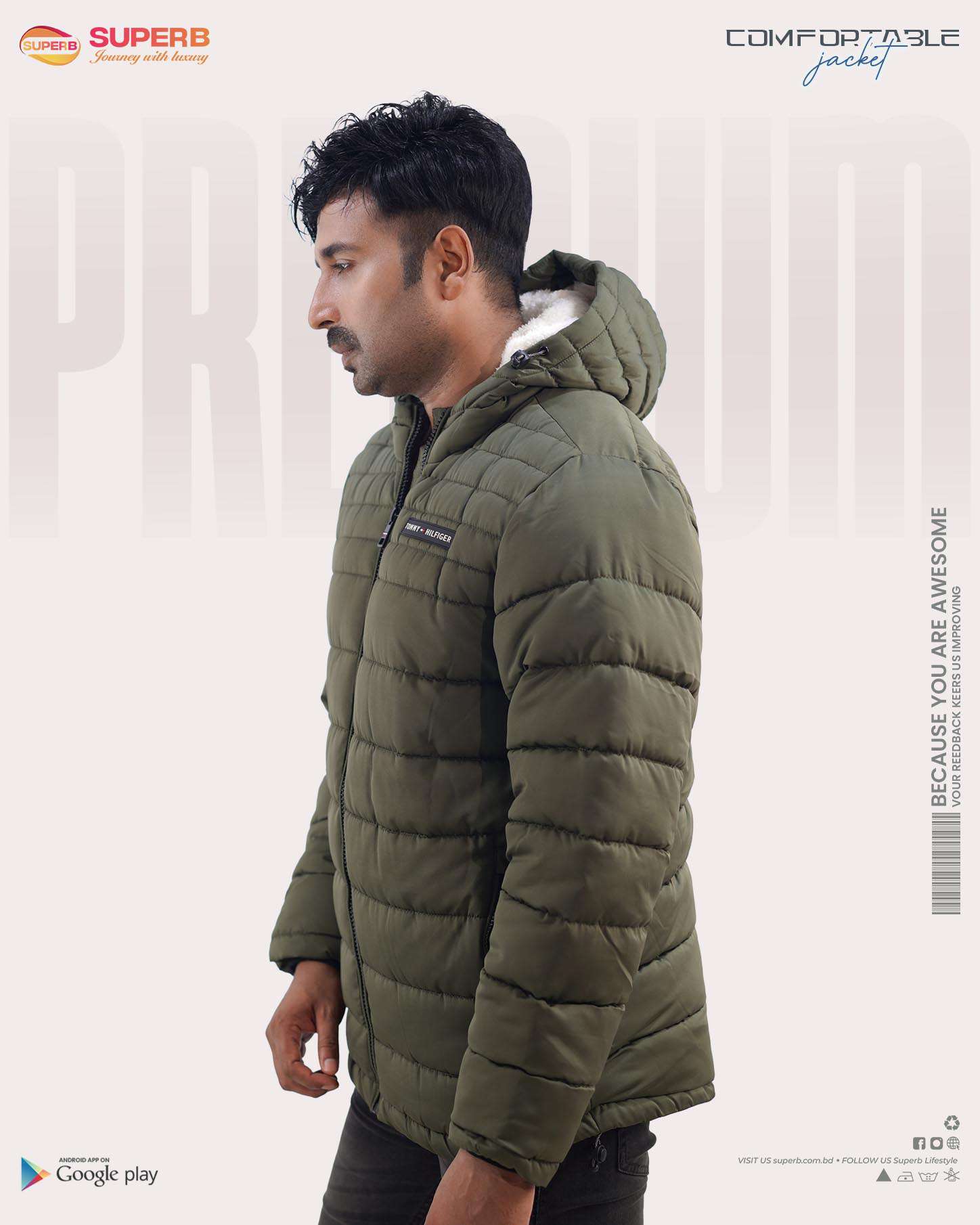 Tommy Hilfiger Sherpa Padded Jacket || Superb - 