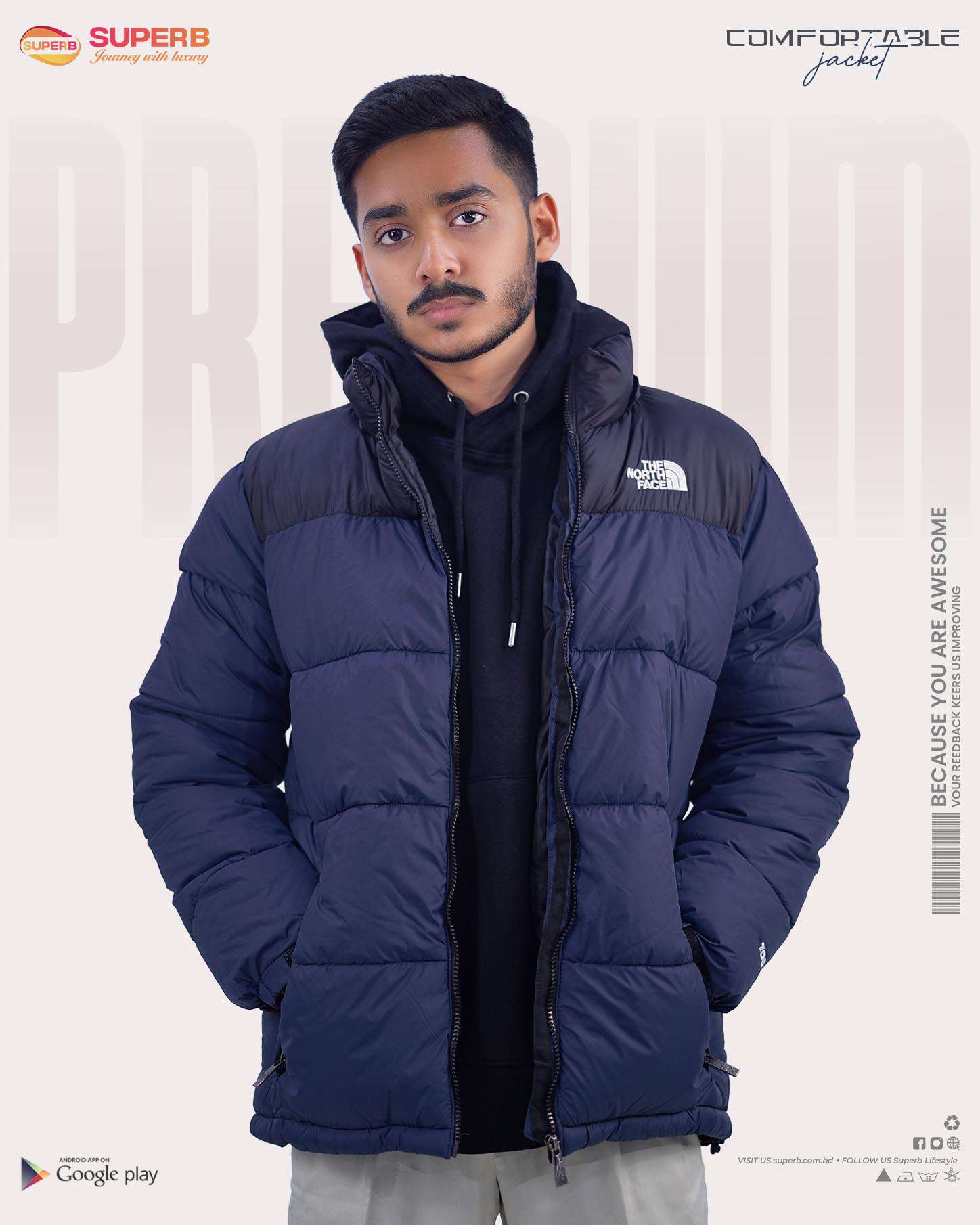 The North Face-1996 Retro Nuptse Jacket - 700™ Series || Superb - Navy