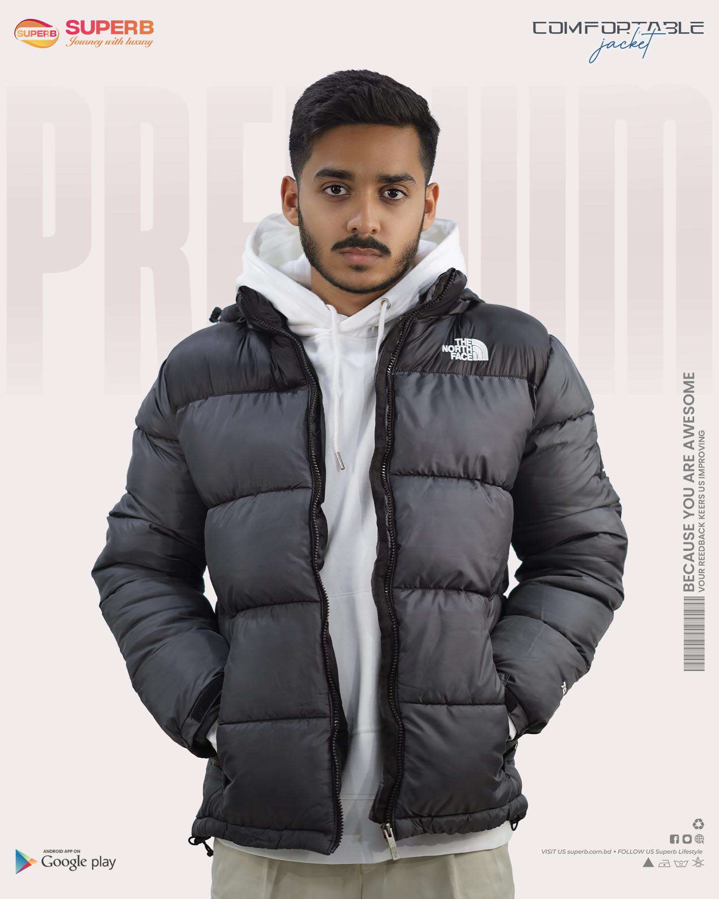 The North Face-1996 Retro Nuptse Jacket - 700™ Series || Superb - Ash