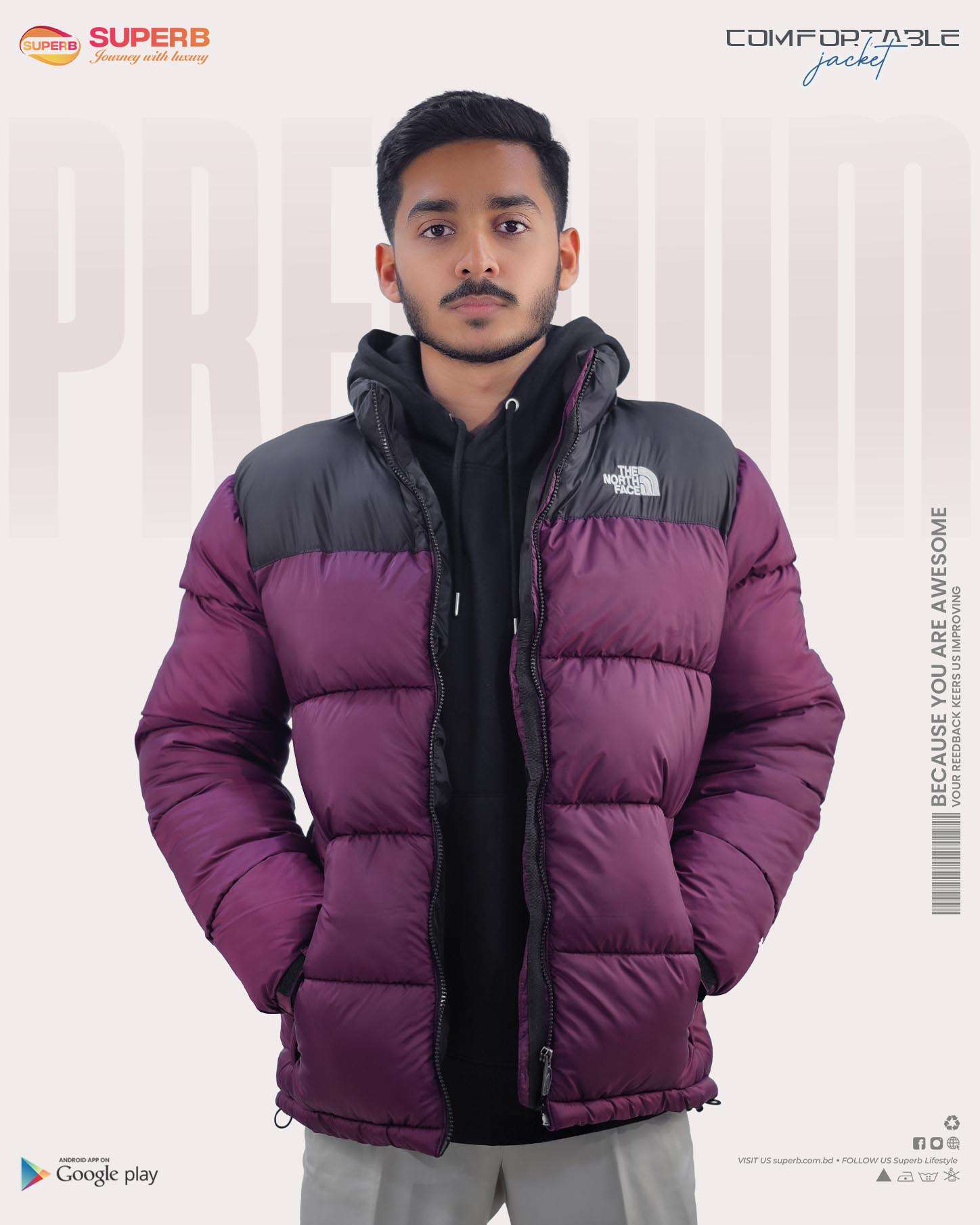 The North Face-1996 Retro Nuptse Jacket - 700™ Series || Superb - Maroon