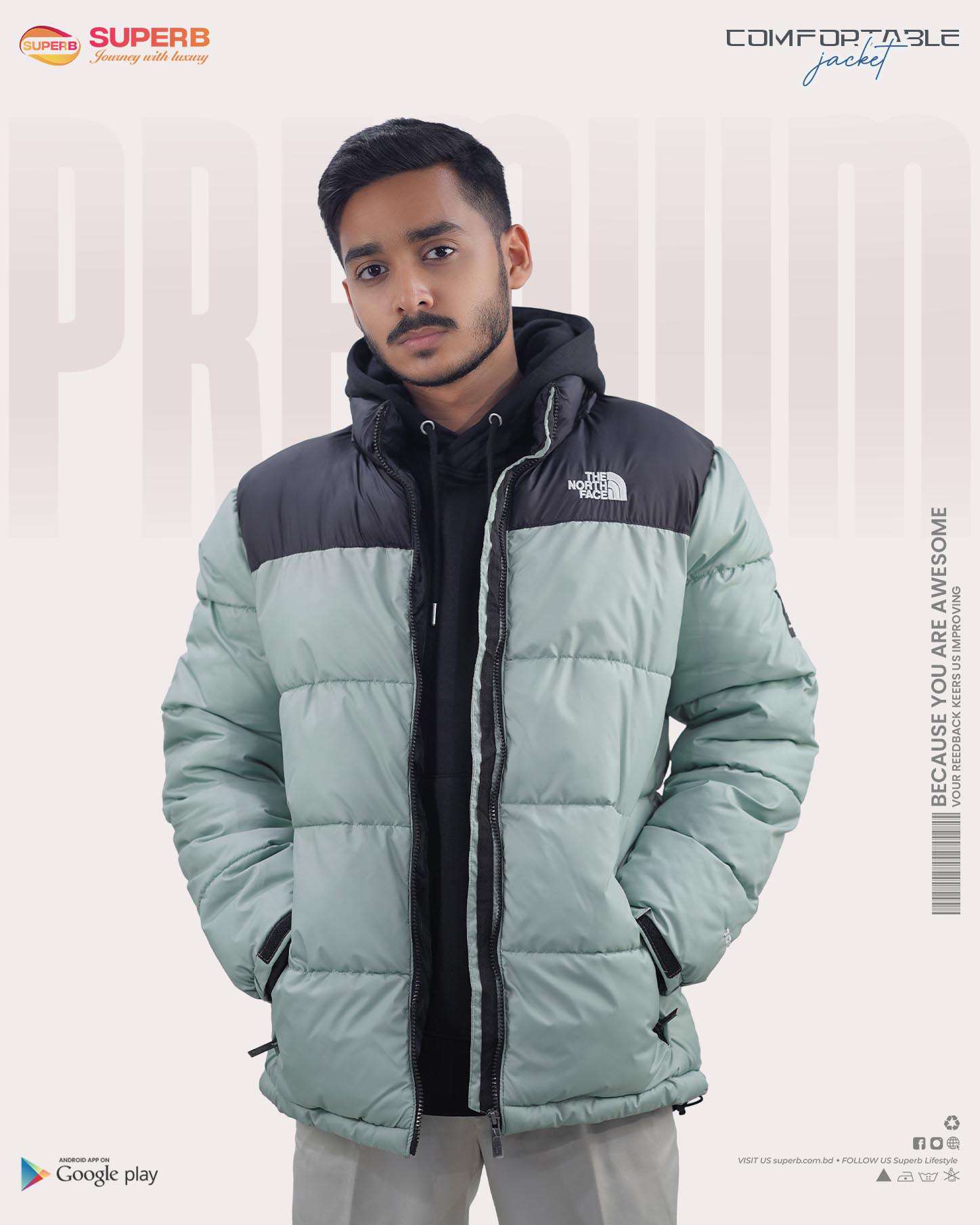 The North Face-1996 Retro Nuptse Jacket - 700™ Series || Superb - LightGreen
