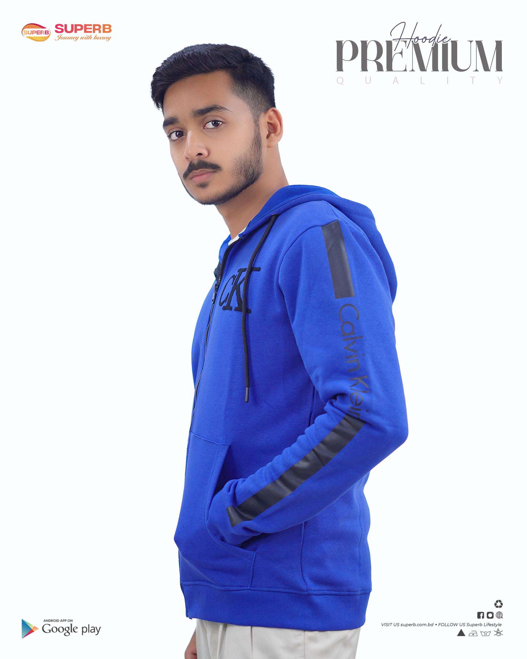 CK Premium Zip-Up Hoodie – Signature Style in 7 Iconic Colors || Superb - 