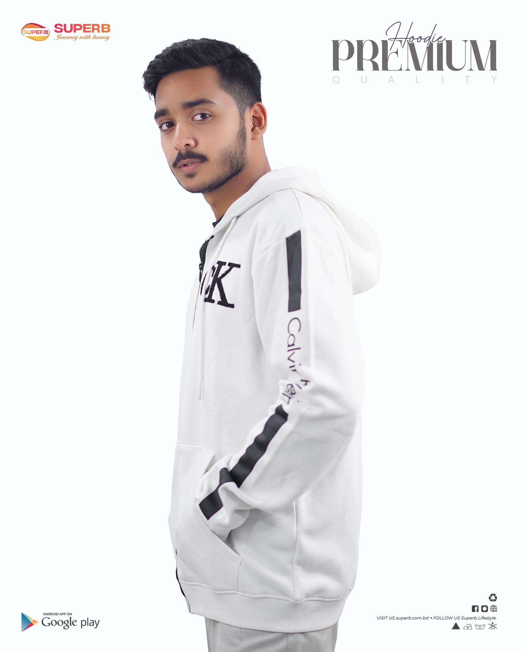 CK Premium Zip-Up Hoodie – Signature Style in 7 Iconic Colors || Superb - 