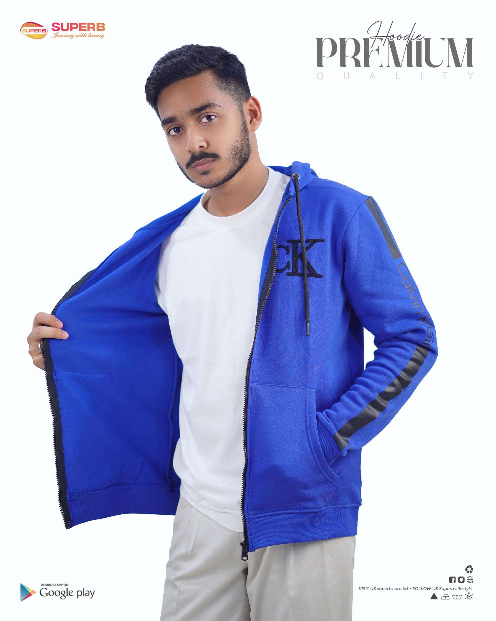CK Premium Zip-Up Hoodie – Signature Style in 7 Iconic Colors || Superb - 