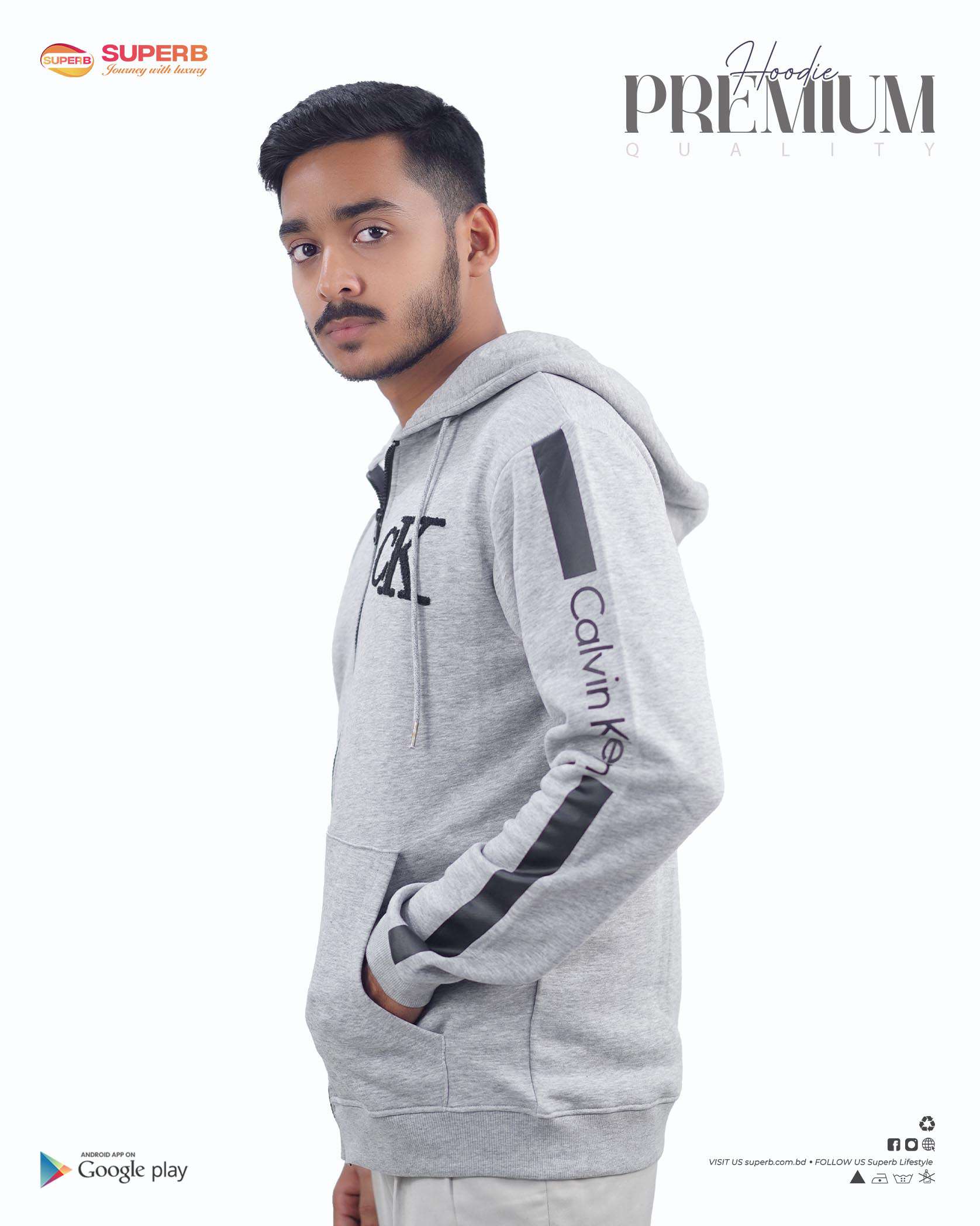 CK Premium Zip-Up Hoodie – Signature Style in 7 Iconic Colors || Superb - 