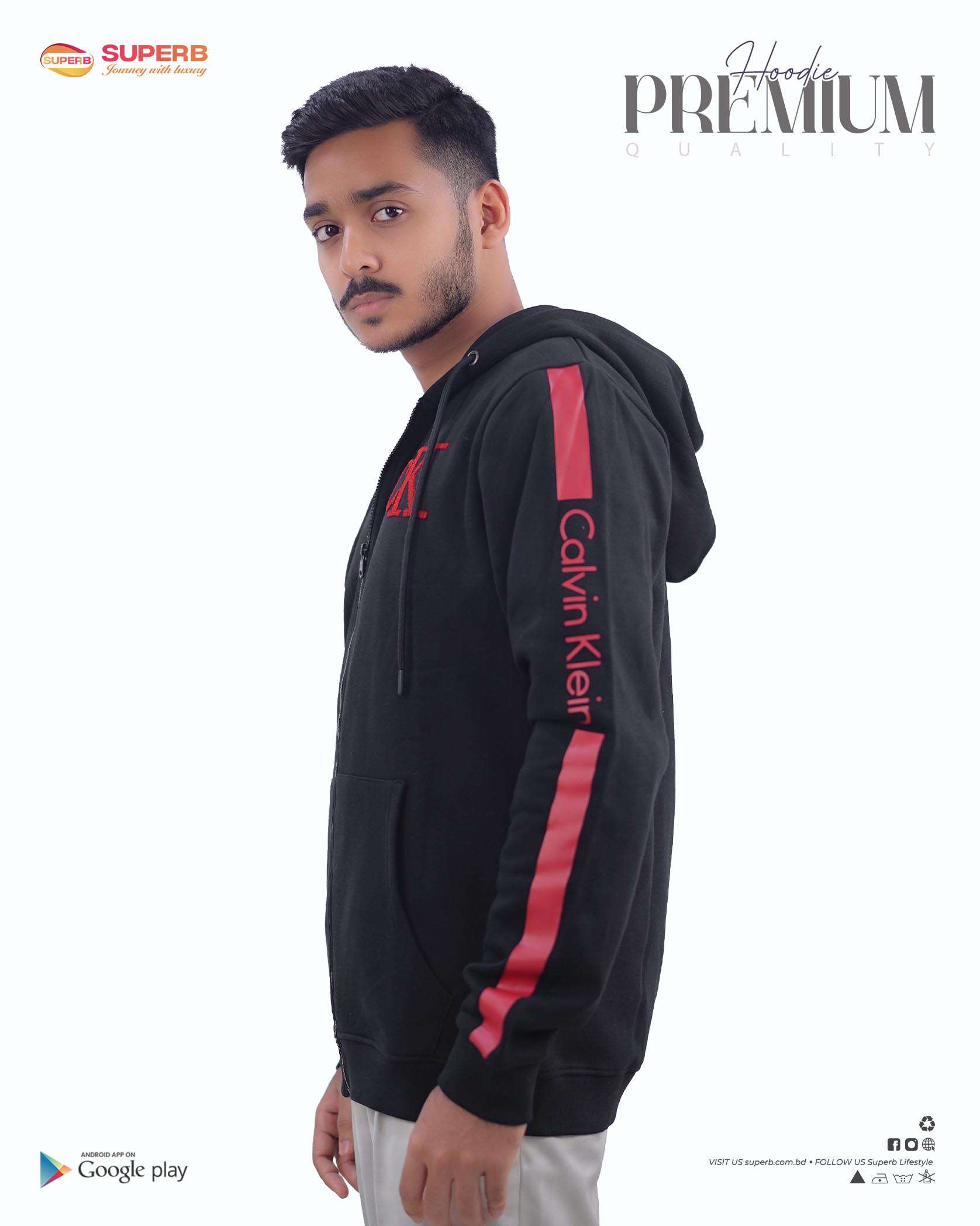 CK Premium Zip-Up Hoodie – Signature Style in 7 Iconic Colors || Superb - 