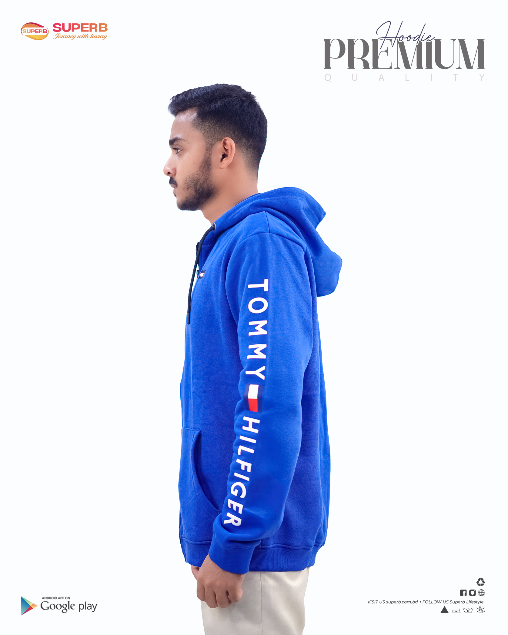 Tommy Hilfiger Premium Zip-Up Hoodie – Signature Comfort in 5 Classic Colors || Superb - 