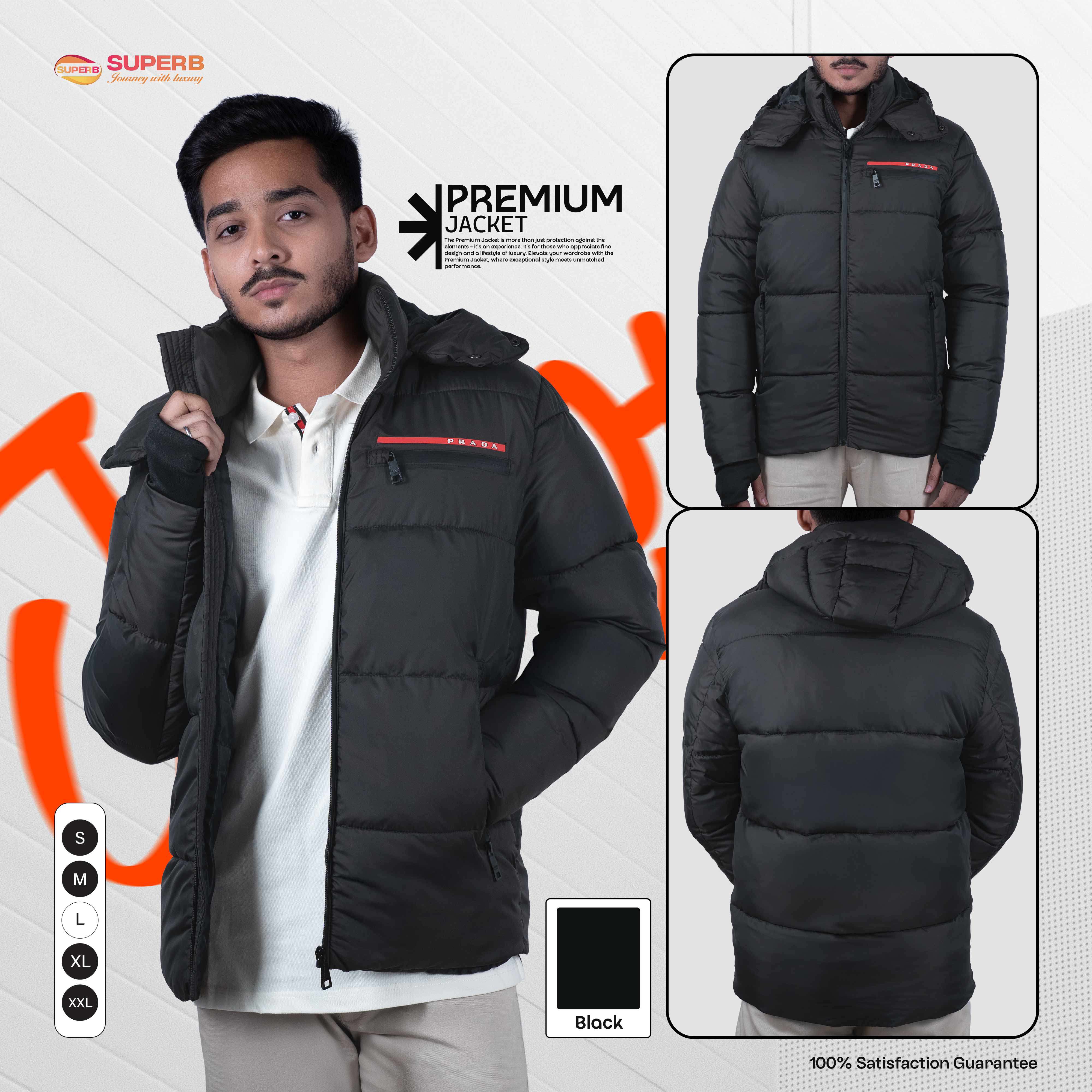 Prada Premium Insulated Puffer Jacket | Designed for Extreme Winter Comfort - Black