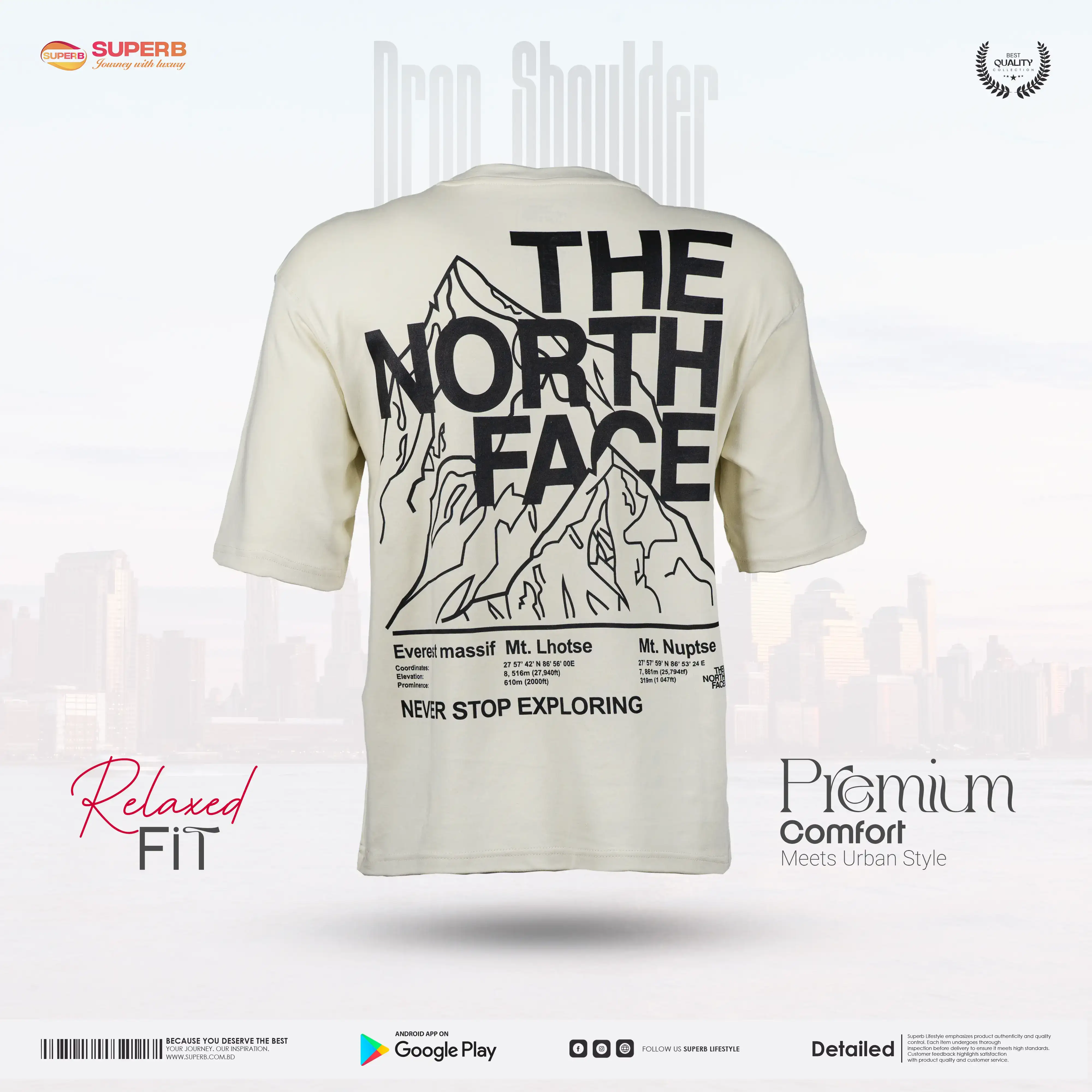 The North Face Men's Relaxed Fit Dropshoulder Graphic T-shirt || Superb - 