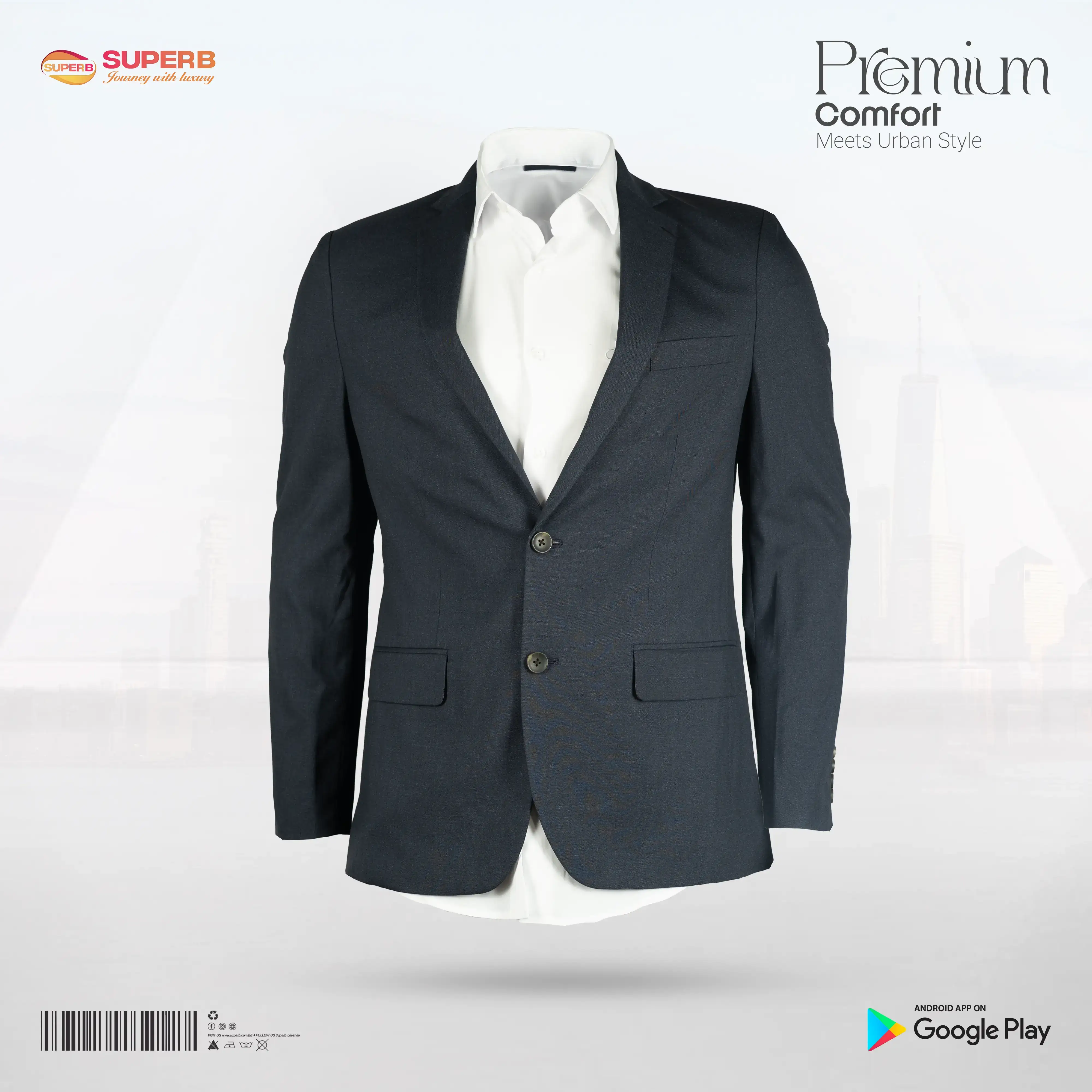 J.M. Haggar Slim Fit Iron Gray Stretch Blazer | Men’s Modern Tailored Style || Superb - Iron Gray