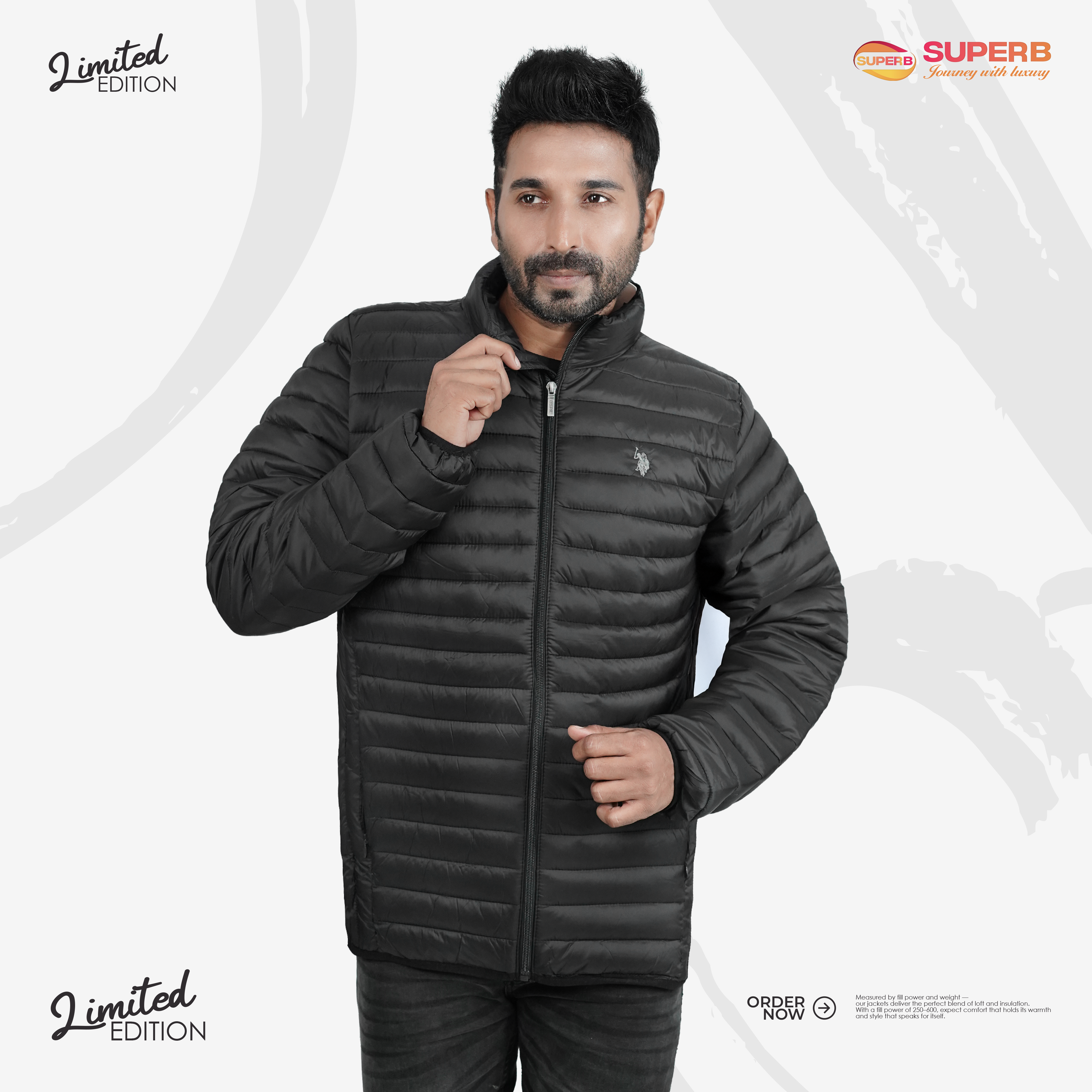 Men's US Polo Padded Jacket - Winter Collection || Superb Lifestyle - Black