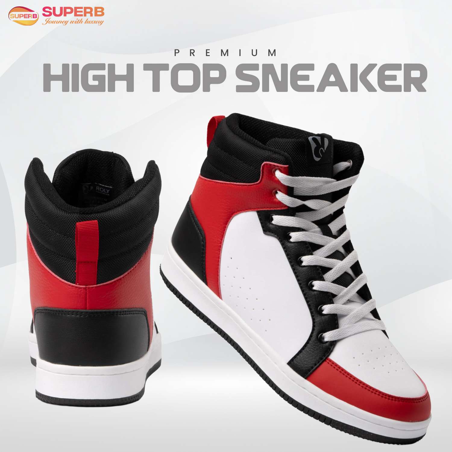 Roly Space High-Top Sneaker – Premium Casual Footwear | Superb Lifestyle - Red