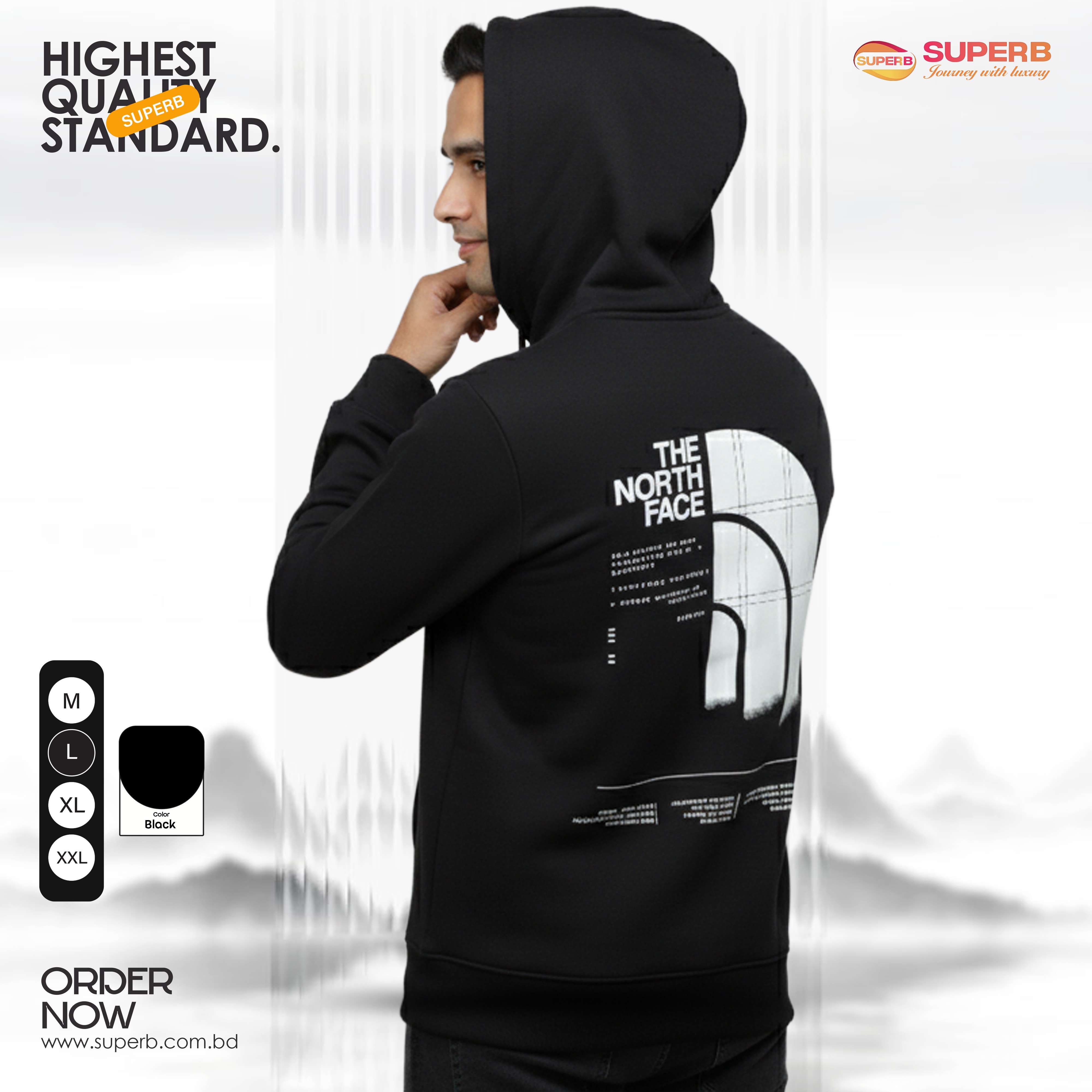 The North Face Premium Hoodie – 350+ GSM Cotton Brusho Fabric | Superb - 