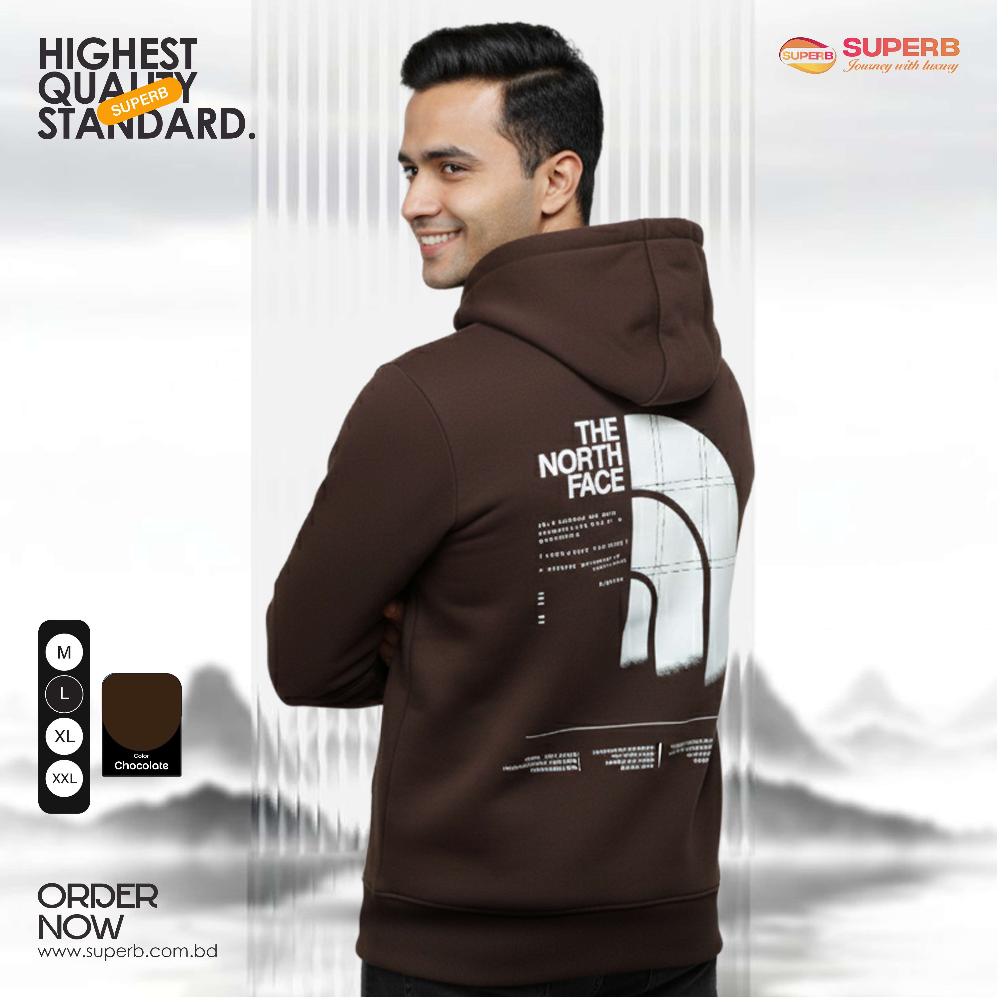 The North Face Premium Hoodie – 350+ GSM Cotton Brusho Fabric | Superb - 