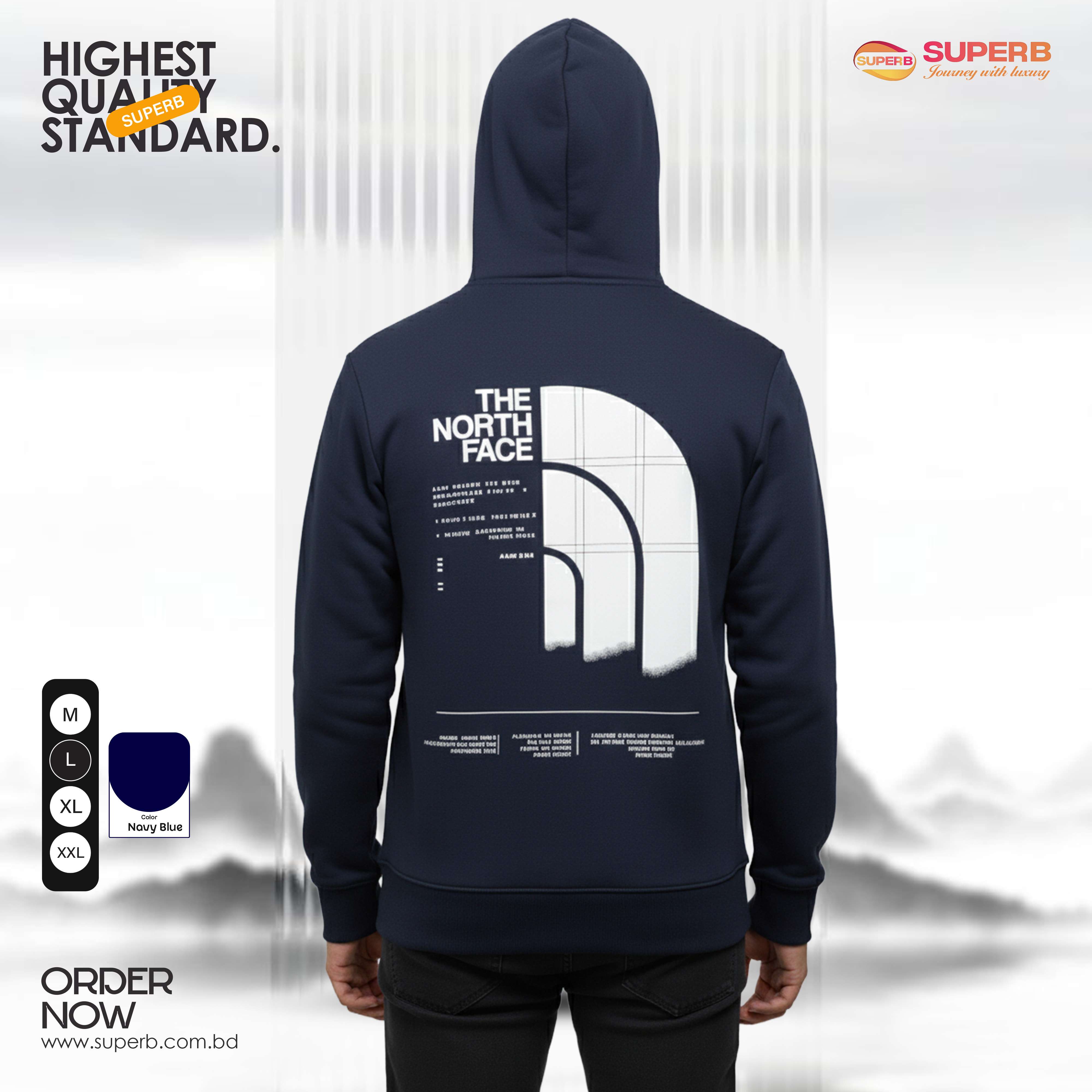 The North Face Premium Hoodie – 350+ GSM Cotton Brusho Fabric | Superb - 