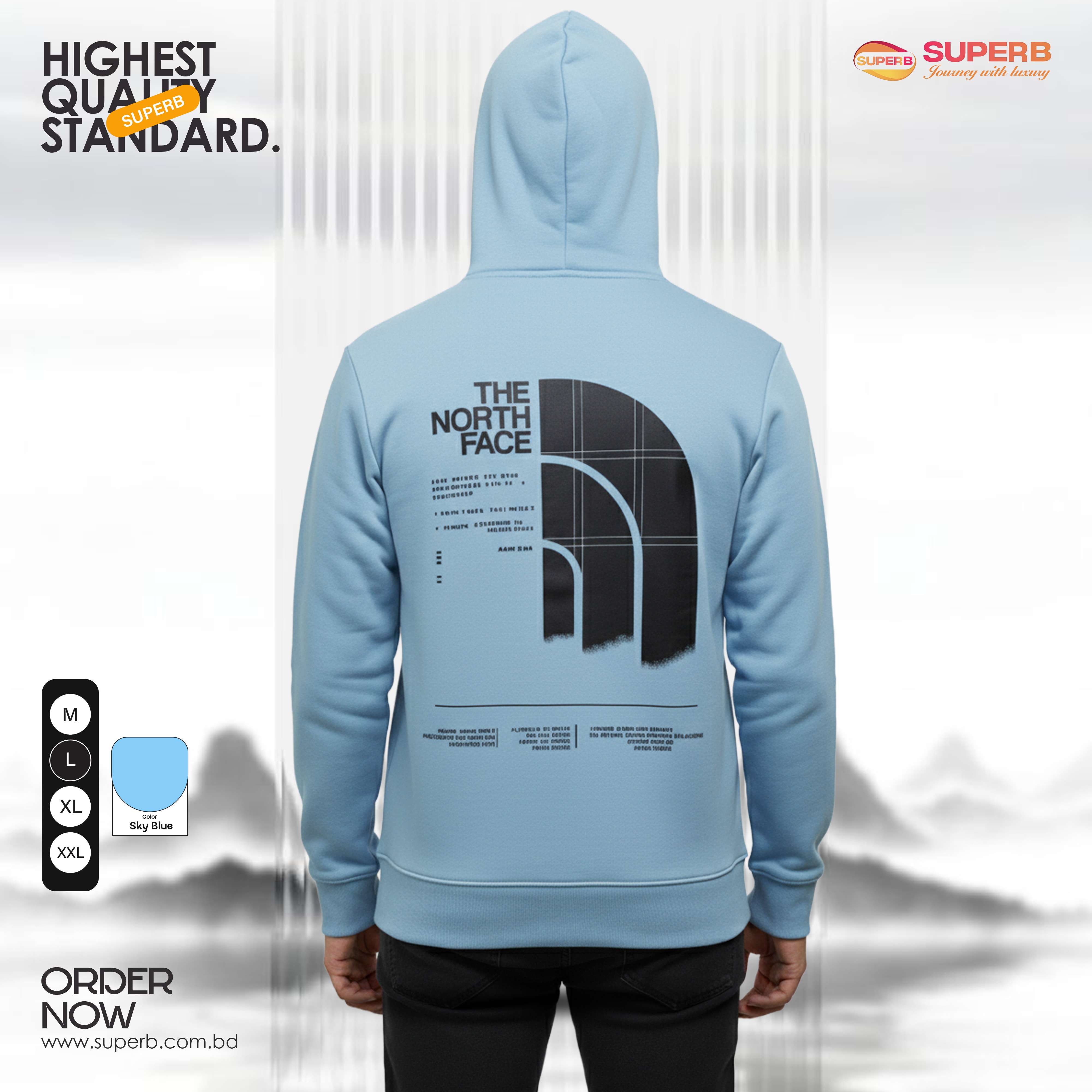 The North Face Premium Hoodie – 350+ GSM Cotton Brusho Fabric | Superb - 
