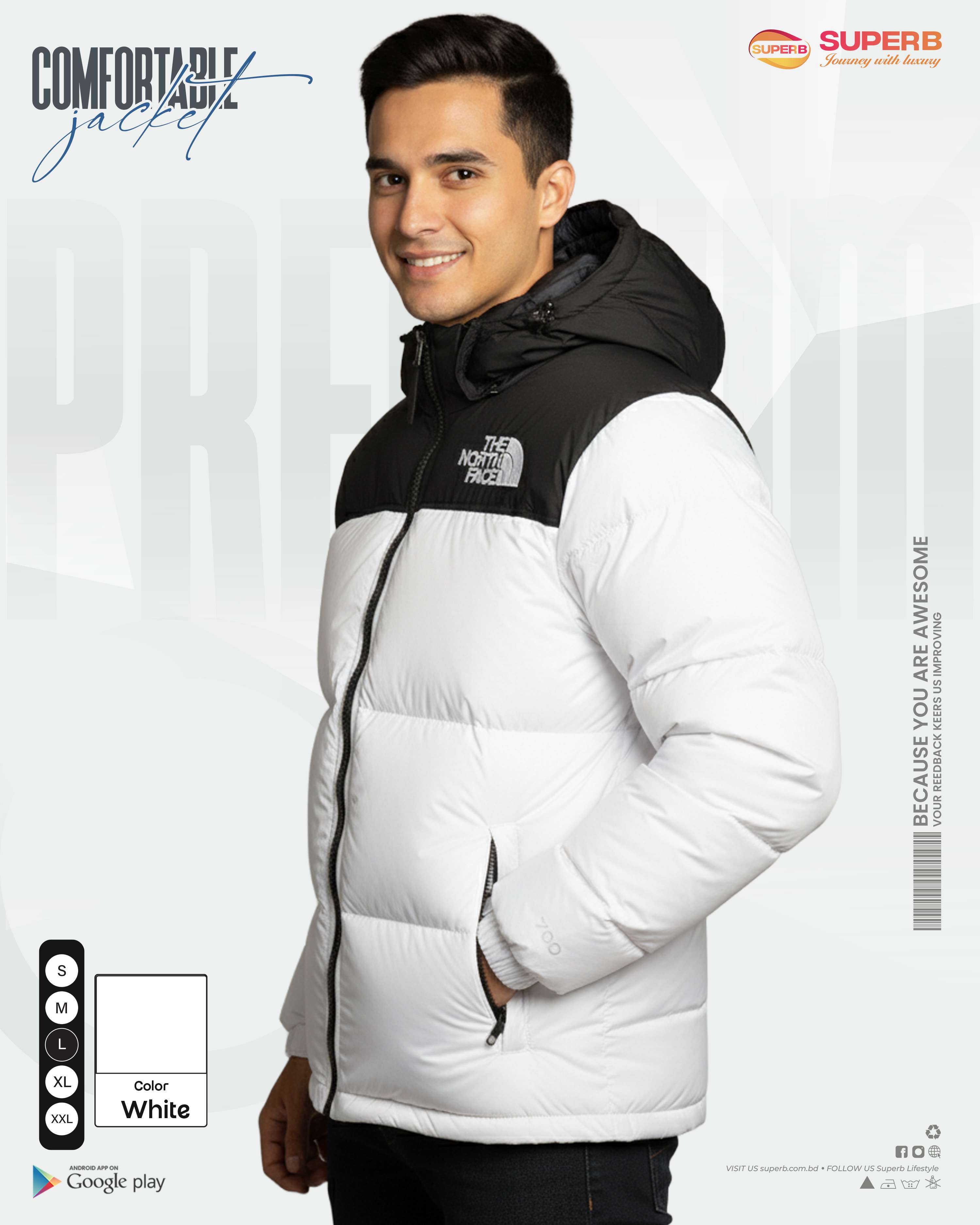 The North Face – 1996 Retro Nuptse Jacket 700 Series (2025 Model) | Superb - White