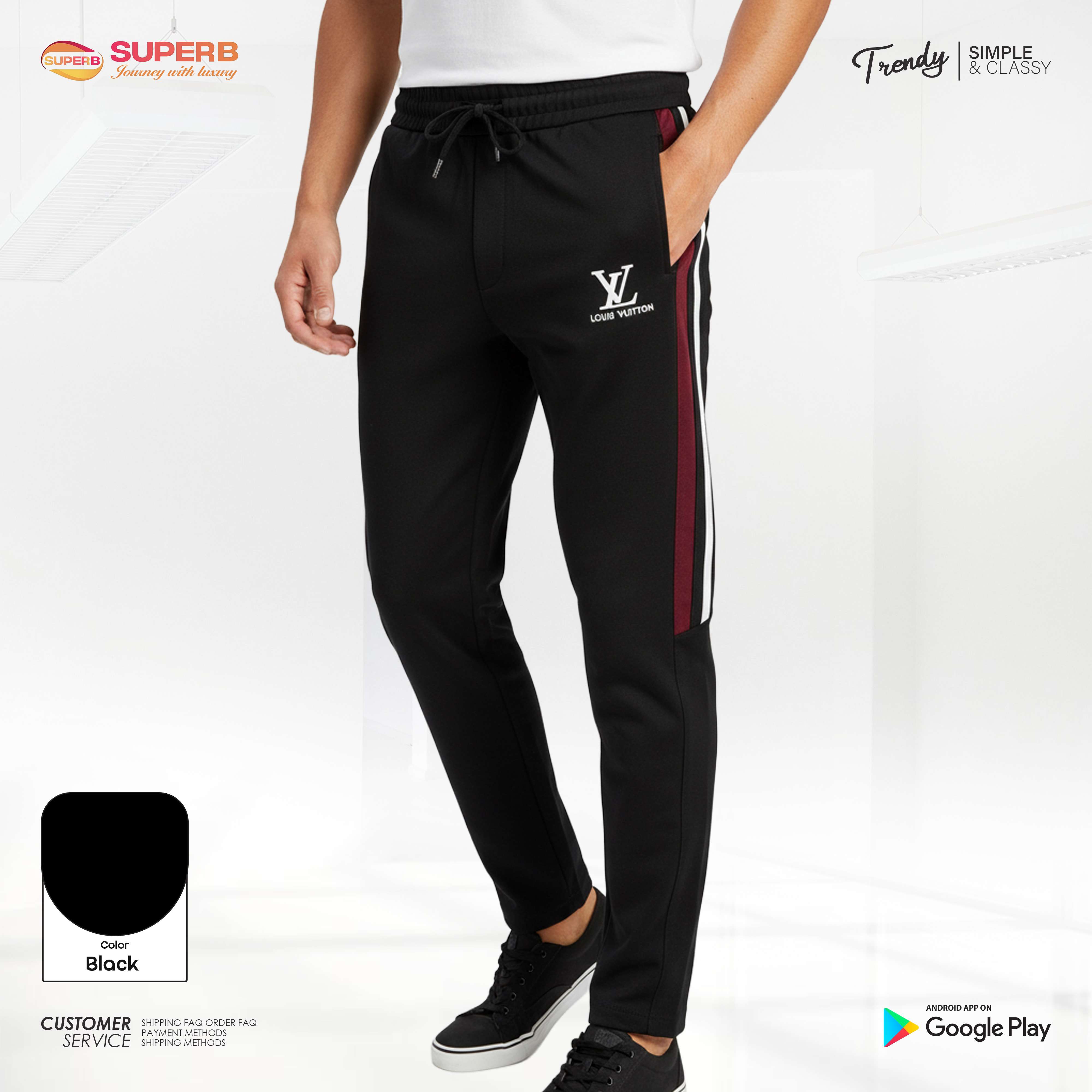 Louis Vuitton Signature Stripe Trouser – Elite Comfort & Style - Black
