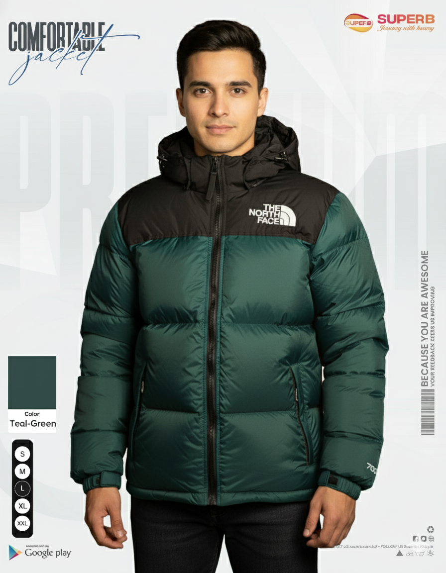 The North Face – 1996 Retro Nuptse Jacket 700 Series (2025 Model) | Superb - Teal Green