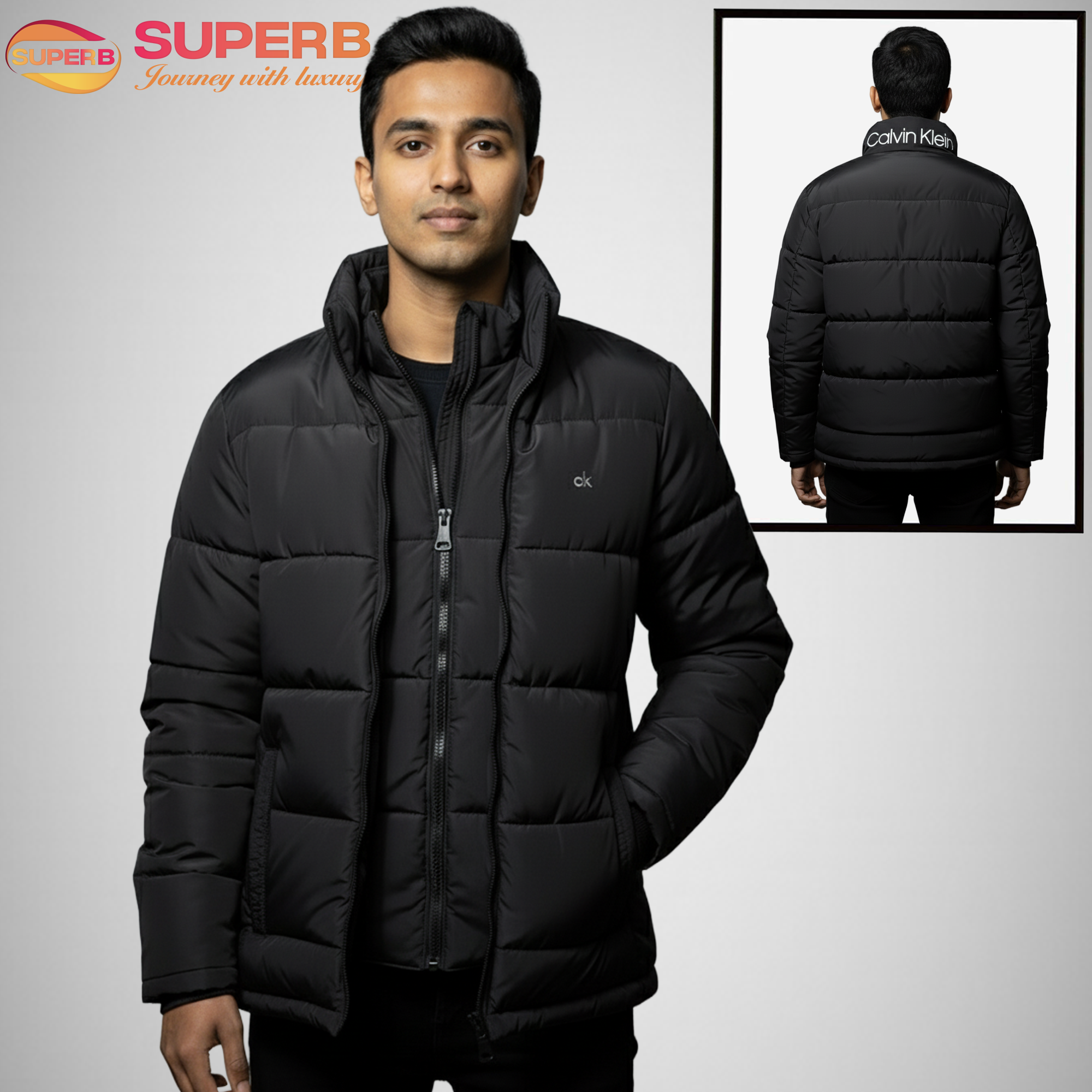 CK Premium High Neck Padding Jacket - Water Resistant | Superb - Black