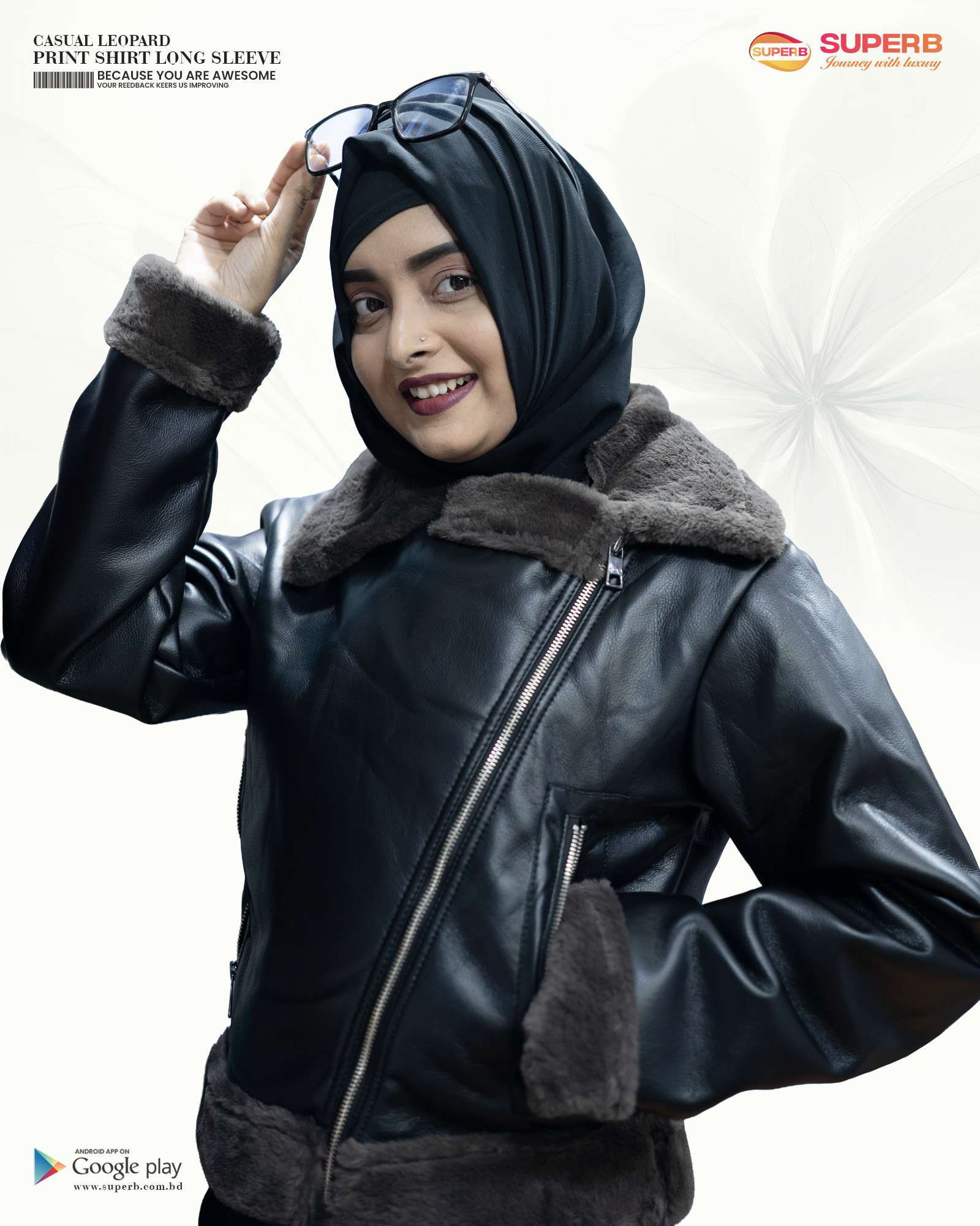 Women’s Premium Faux Leather Shearling Jacket – Black Edition | Superb Winter Collection 2025 - Black