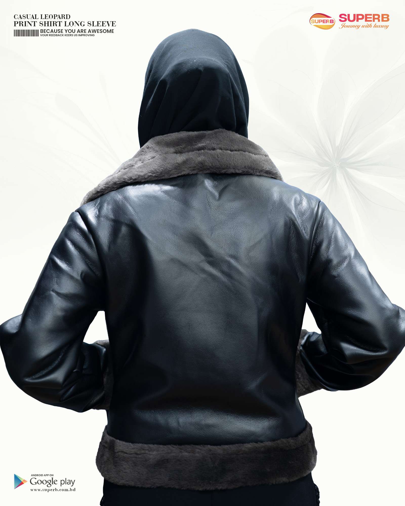 Women’s Premium Faux Leather Shearling Jacket – Black Edition | Superb Winter Collection 2025 - 