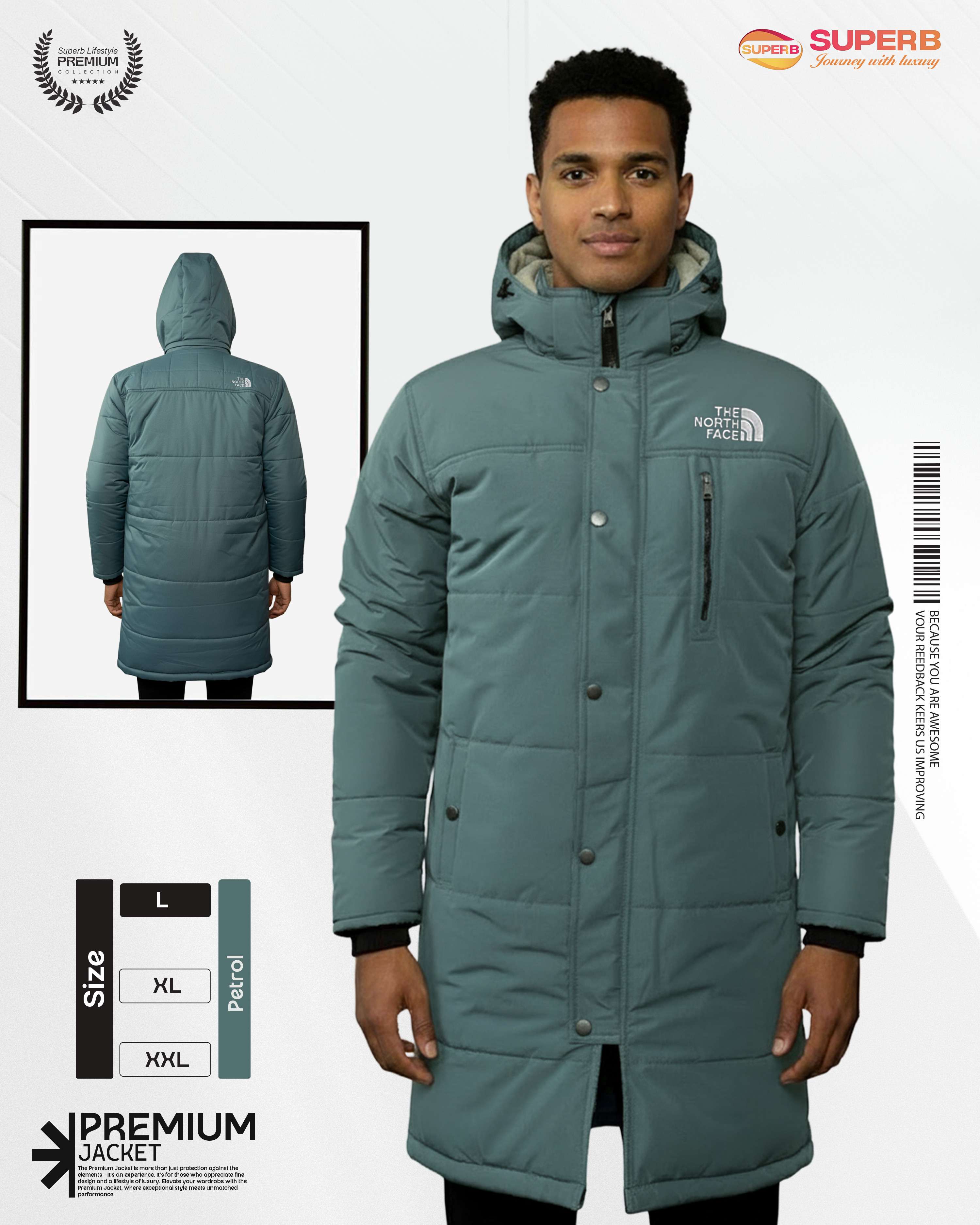 The North Face Long Sherpa-Lined Parka Jacket | Premium Winter Protection - Petrol