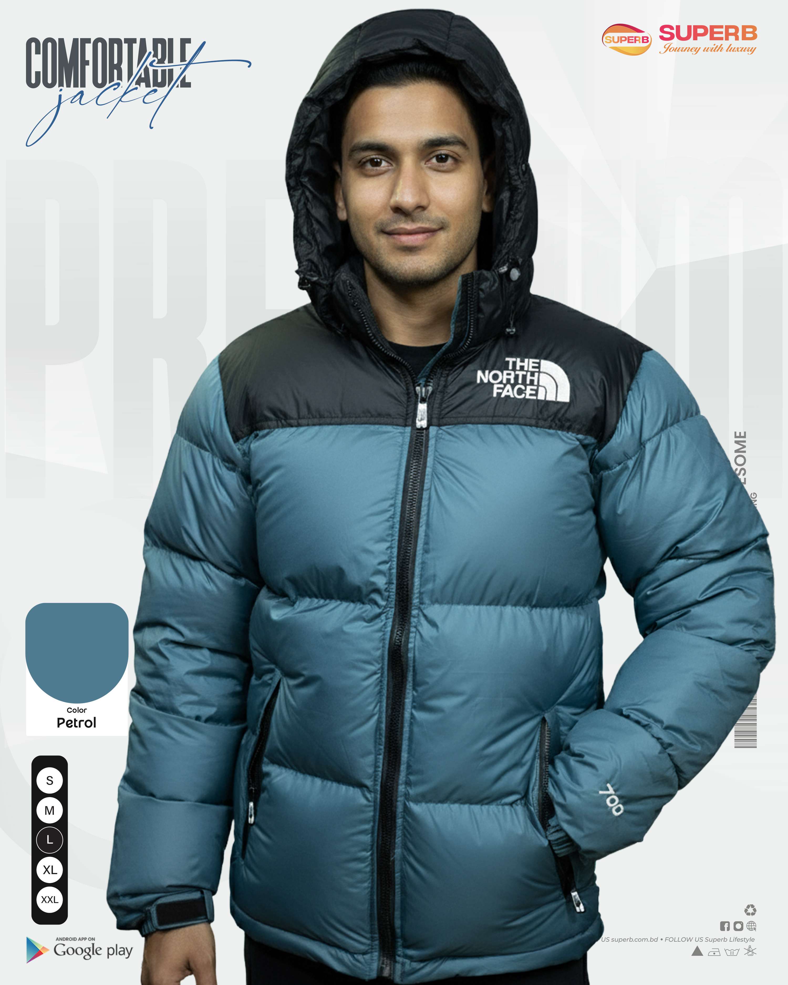 The North Face – 1996 Retro Nuptse Jacket 700 Series (2025 Model) | Superb - Petrol