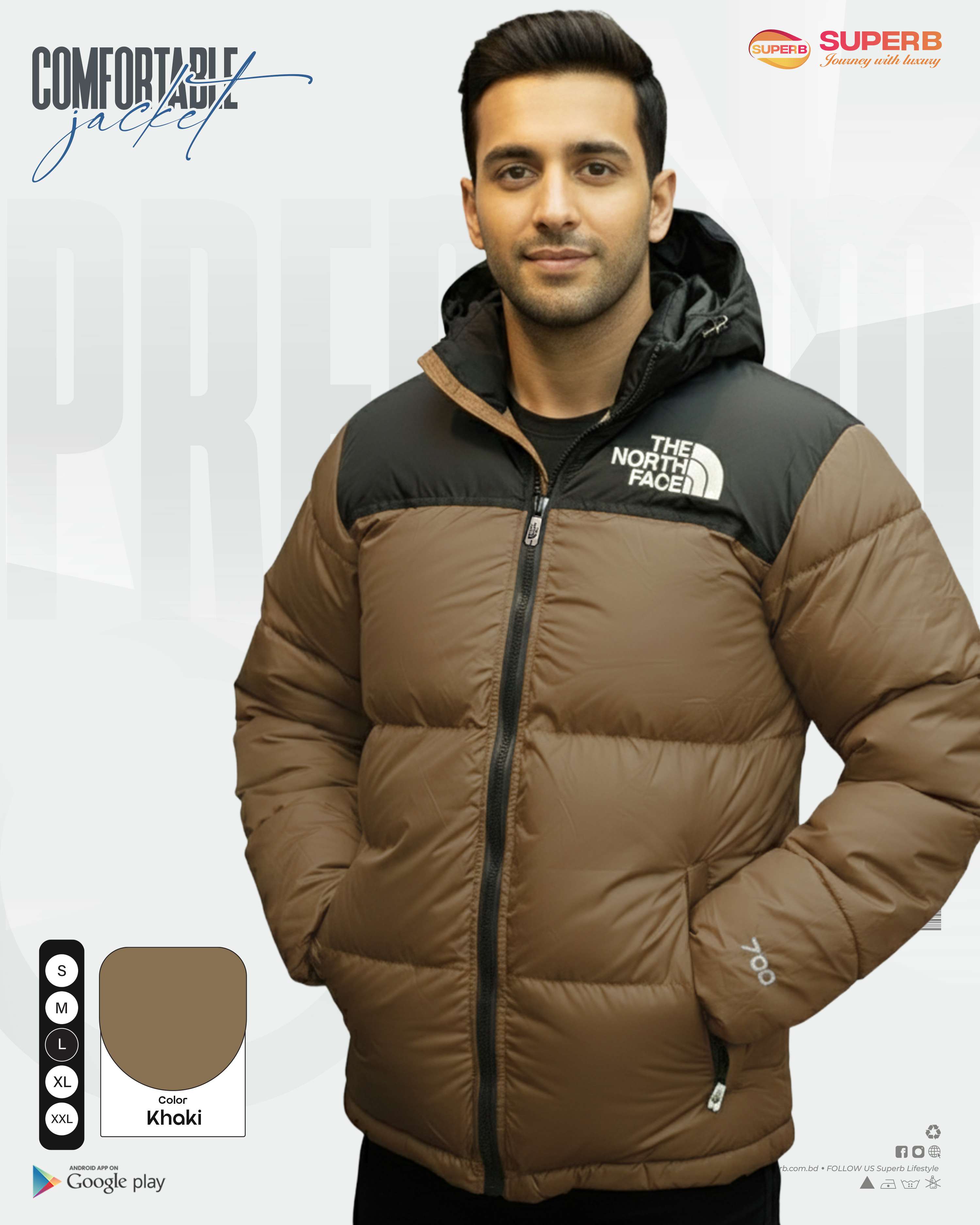 The North Face – 1996 Retro Nuptse Jacket 700 Series (2025 Model) | Superb - Khaki