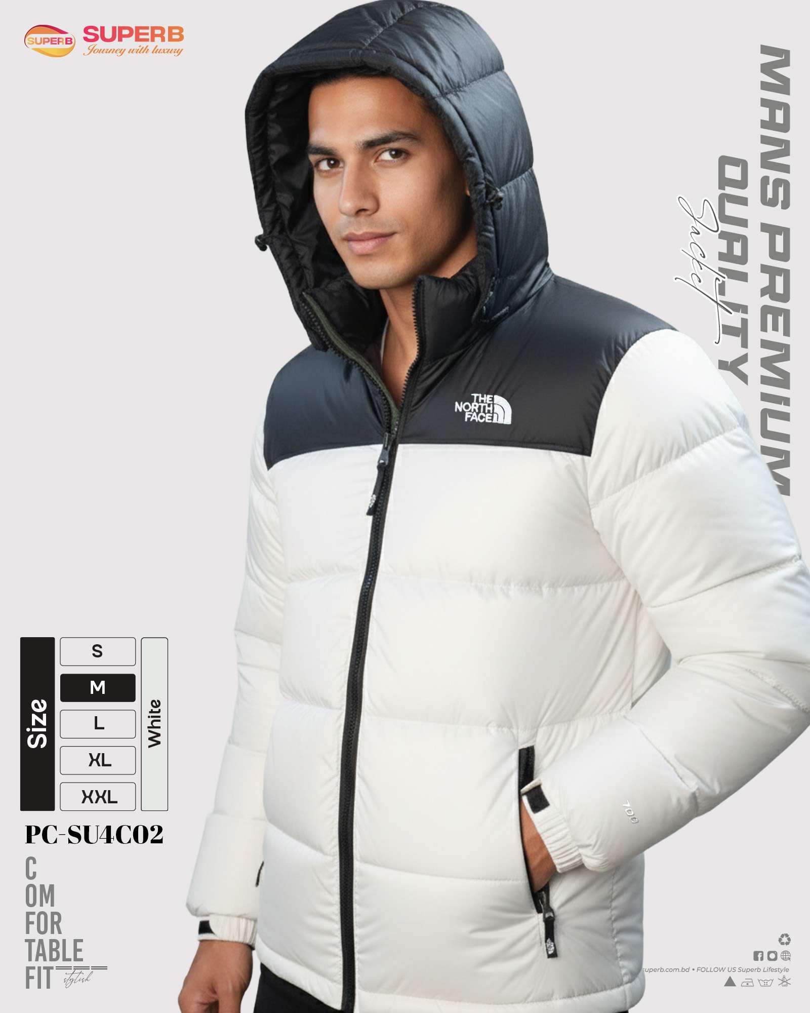 The North Face - 1996 Retro Nuptse Jacket (700 Series) New Model– Multi Color Options | Superb Lifestyle - White