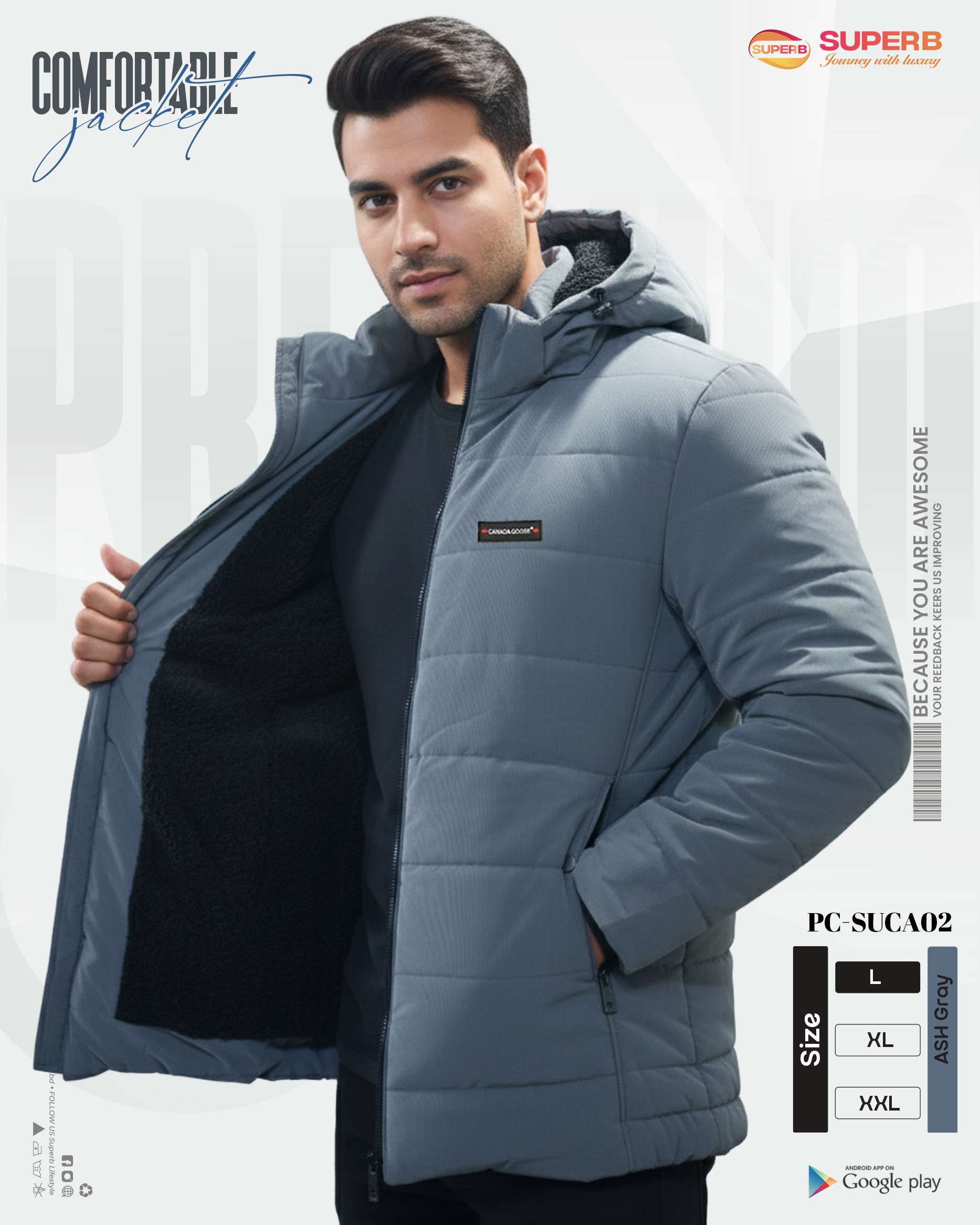 Canada Goose Puffer Jacket with Warm Sherpa Lining | Comfortable & Insulating Winter Coat || Superb - 