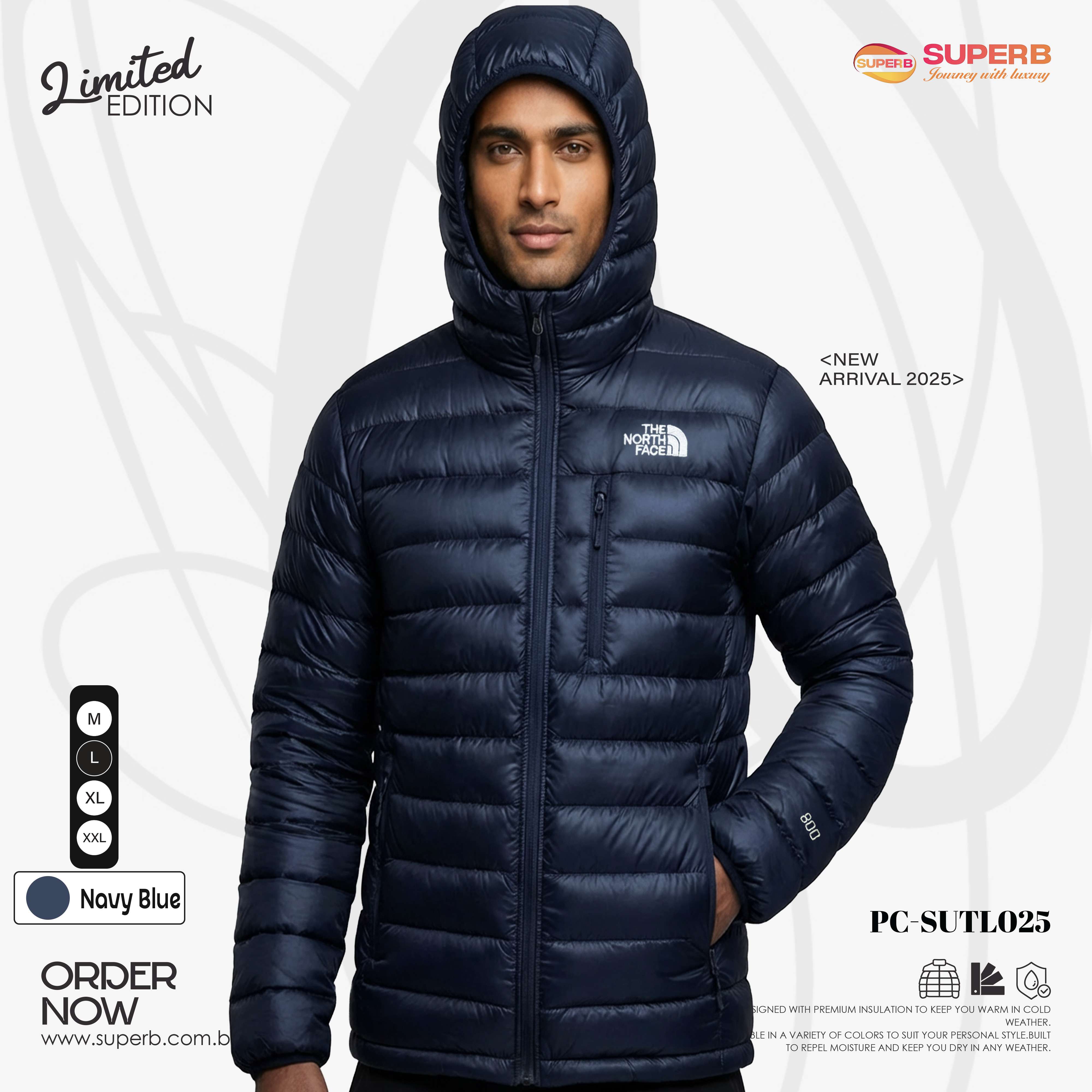 The North Face 800 Series  Puffer Jacket – Lightweight, Warm & Water-Resistant || Superb - Navy Blue
