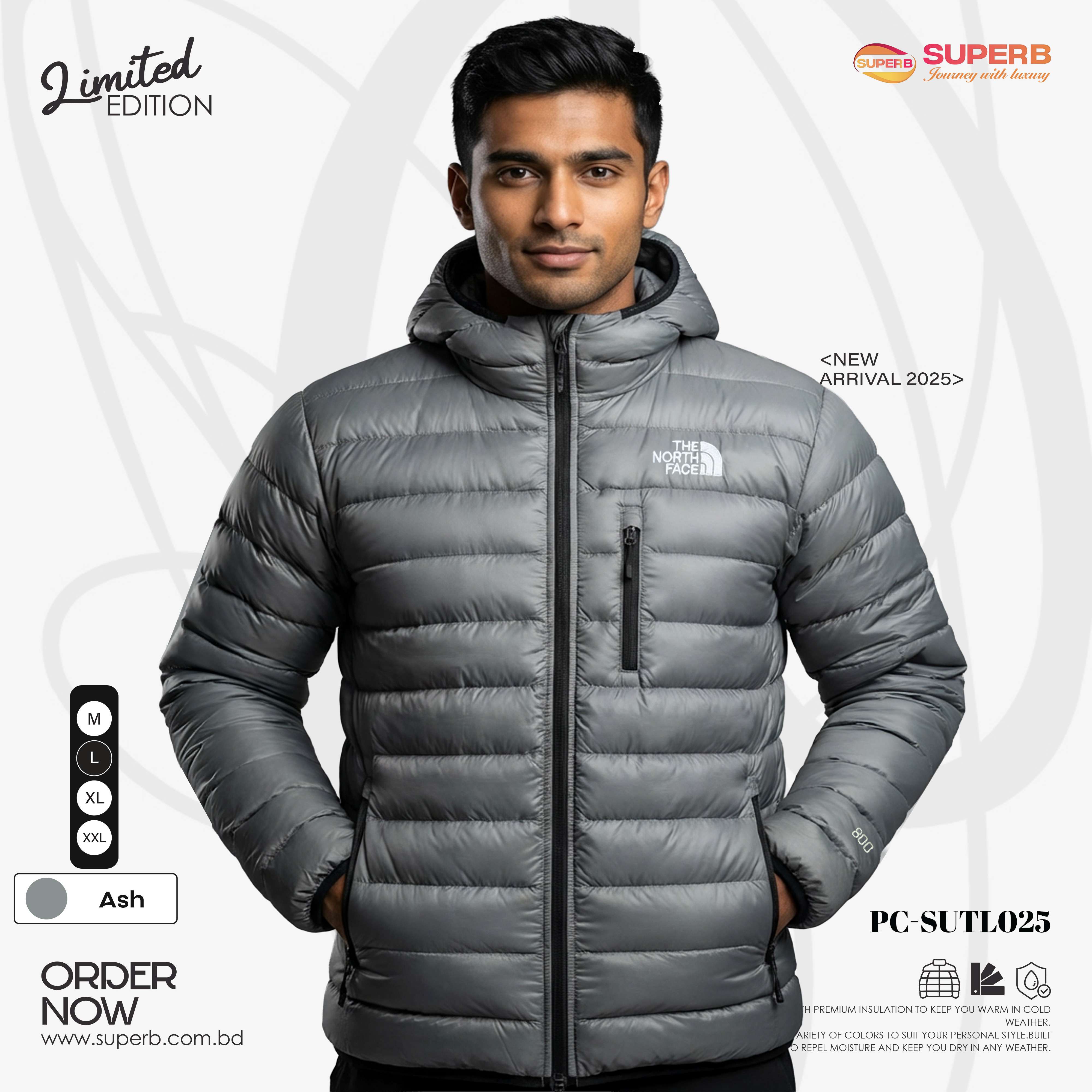 The North Face 800 Series  Puffer Jacket – Lightweight, Warm & Water-Resistant || Superb - Ash