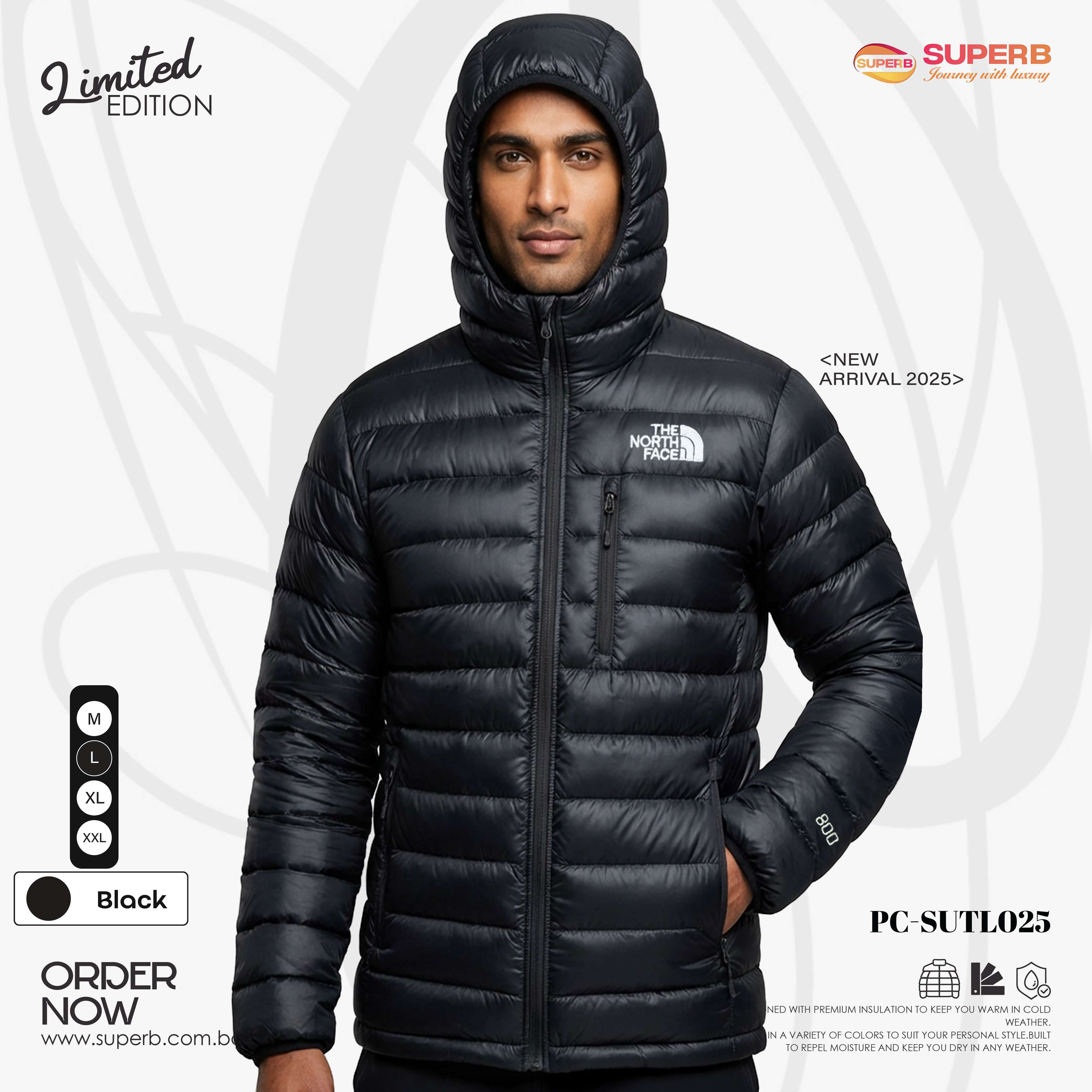The North Face 800 Series  Puffer Jacket – Lightweight, Warm & Water-Resistant || Superb - Black
