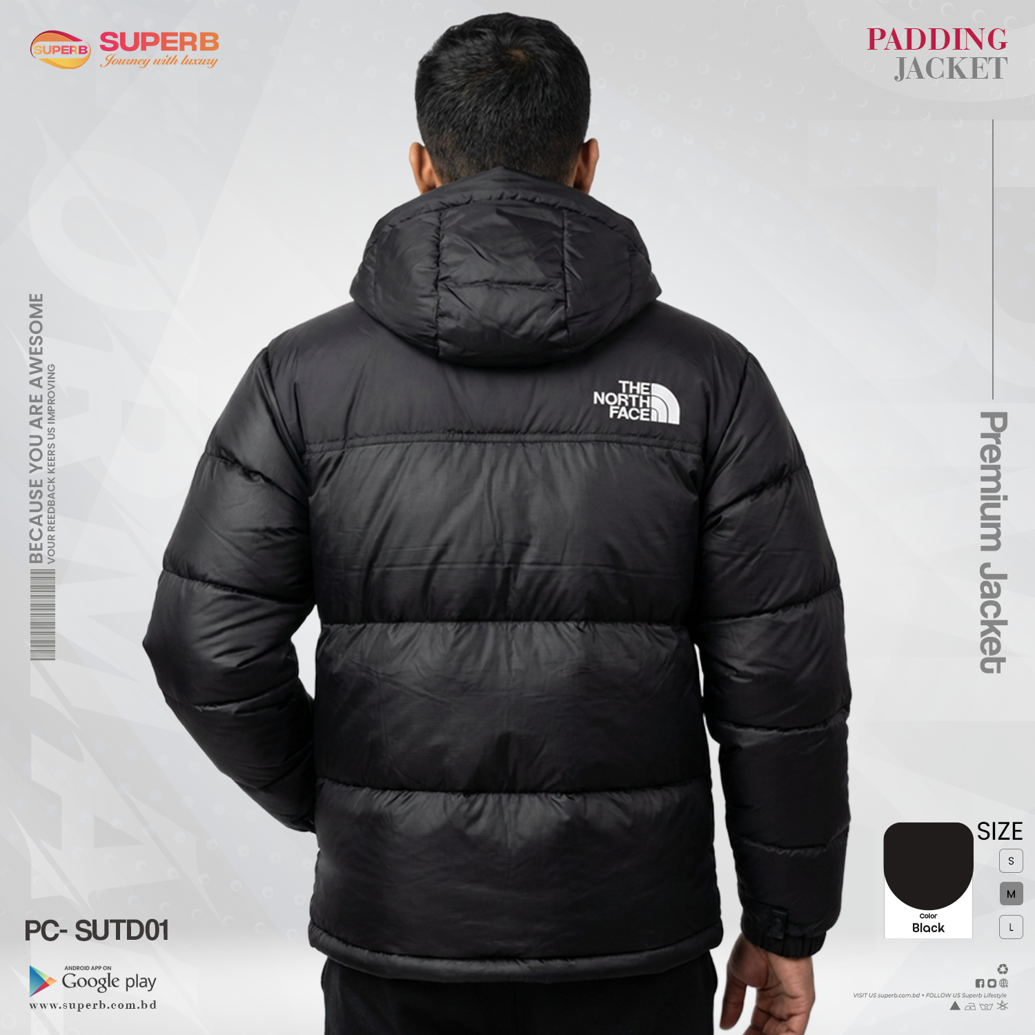 The North Face 1996 Retro Nuptse 700 Series Original Duck Feather Padding Jacket – Black| Superb Lifestyle - 