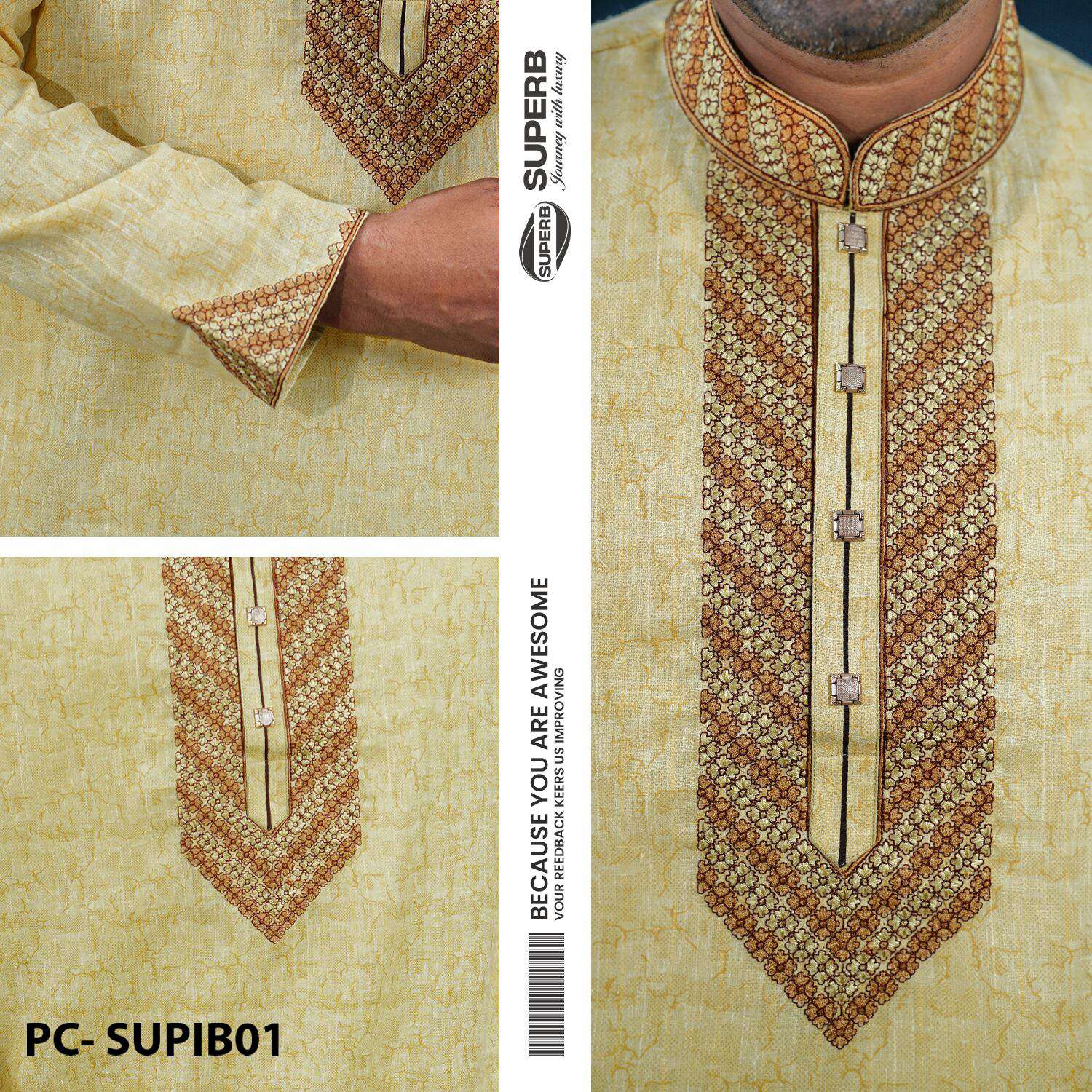Indian Brasso Cotton Panjabi | Premium Panjabi for Men | Eid & Wedding Collection | Superb - 