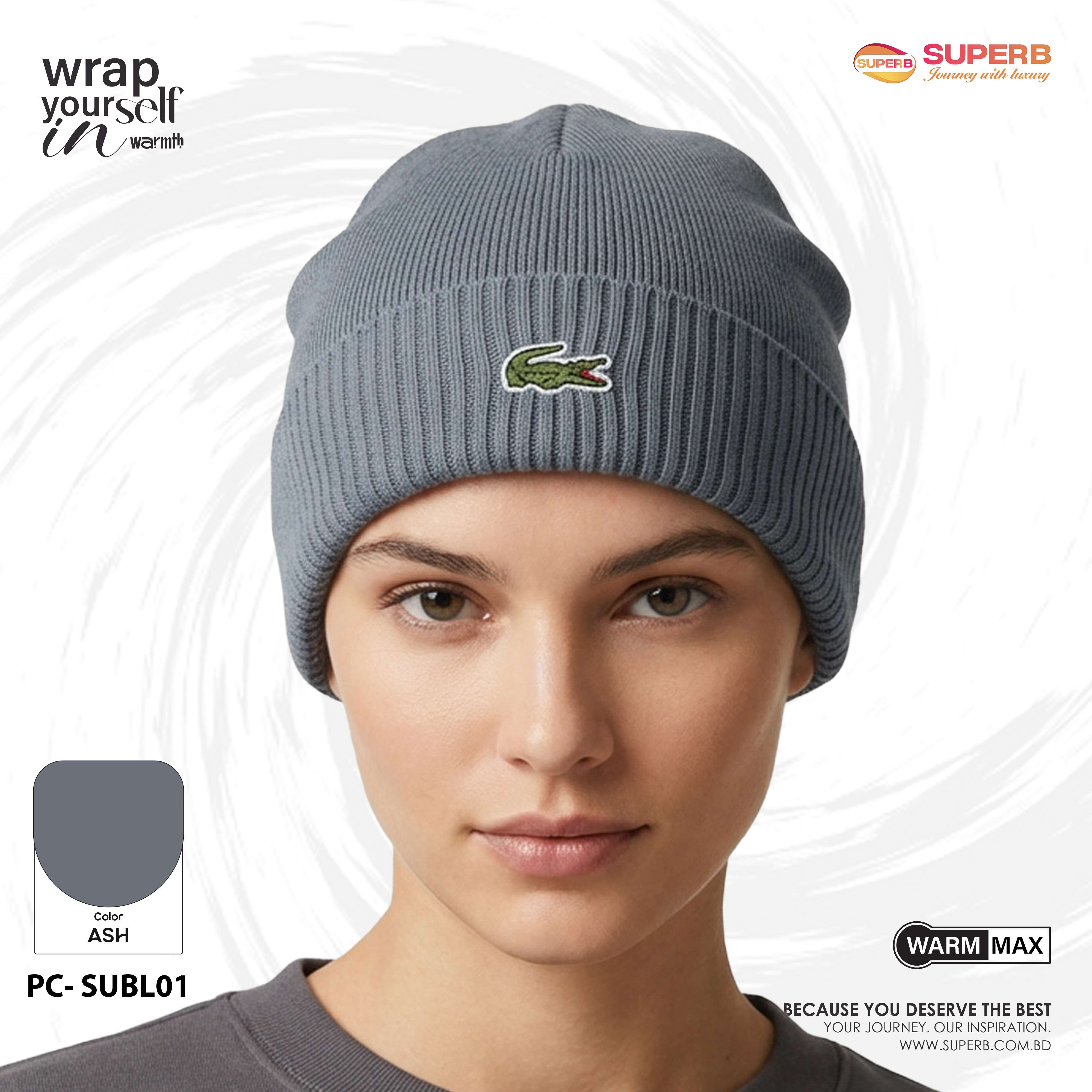 Lacoste Premium Winter Beanie – Unisex Knit Hat || Superb - Ash