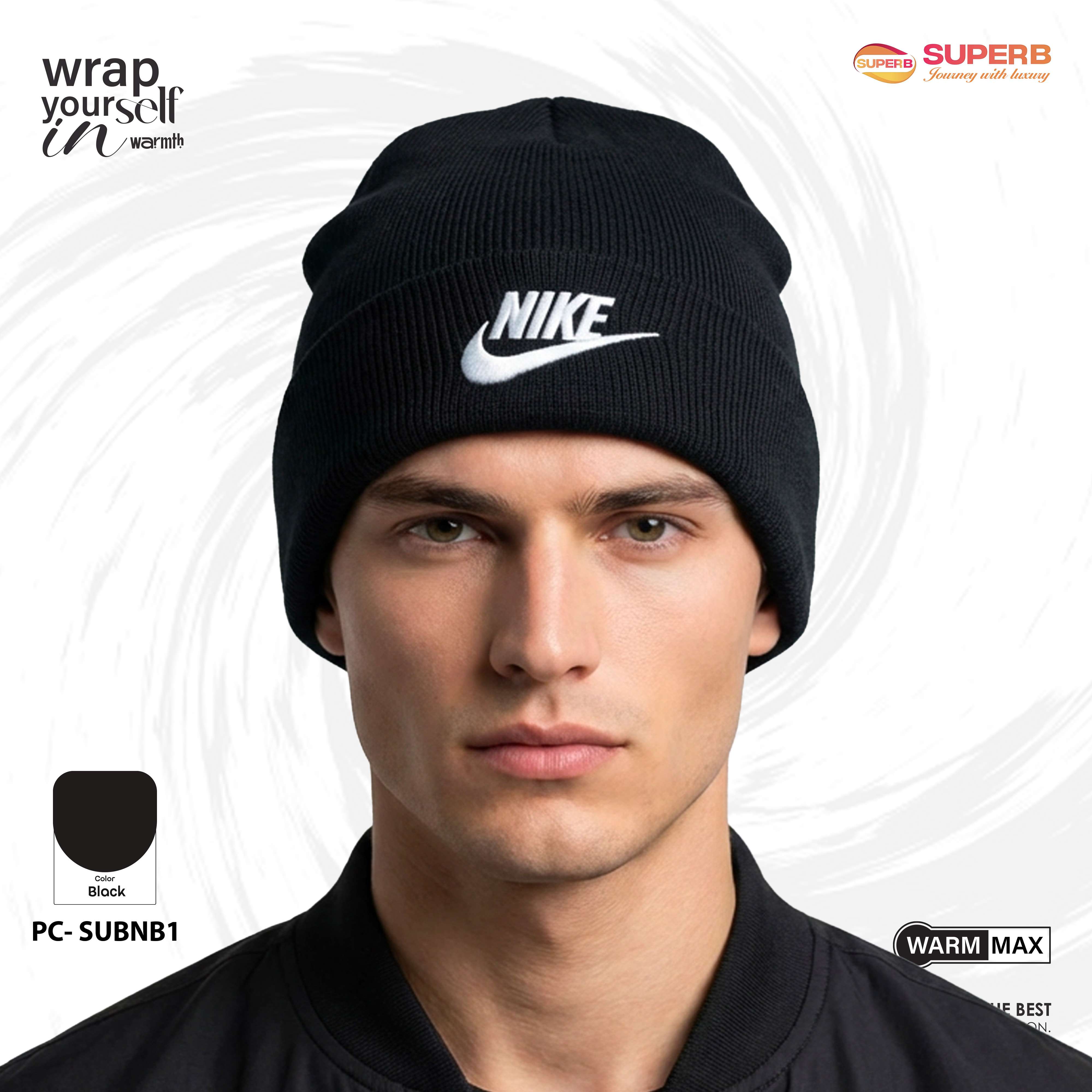 Nike Premium Winter Beanie – Unisex Knit Hat || Superb - Black